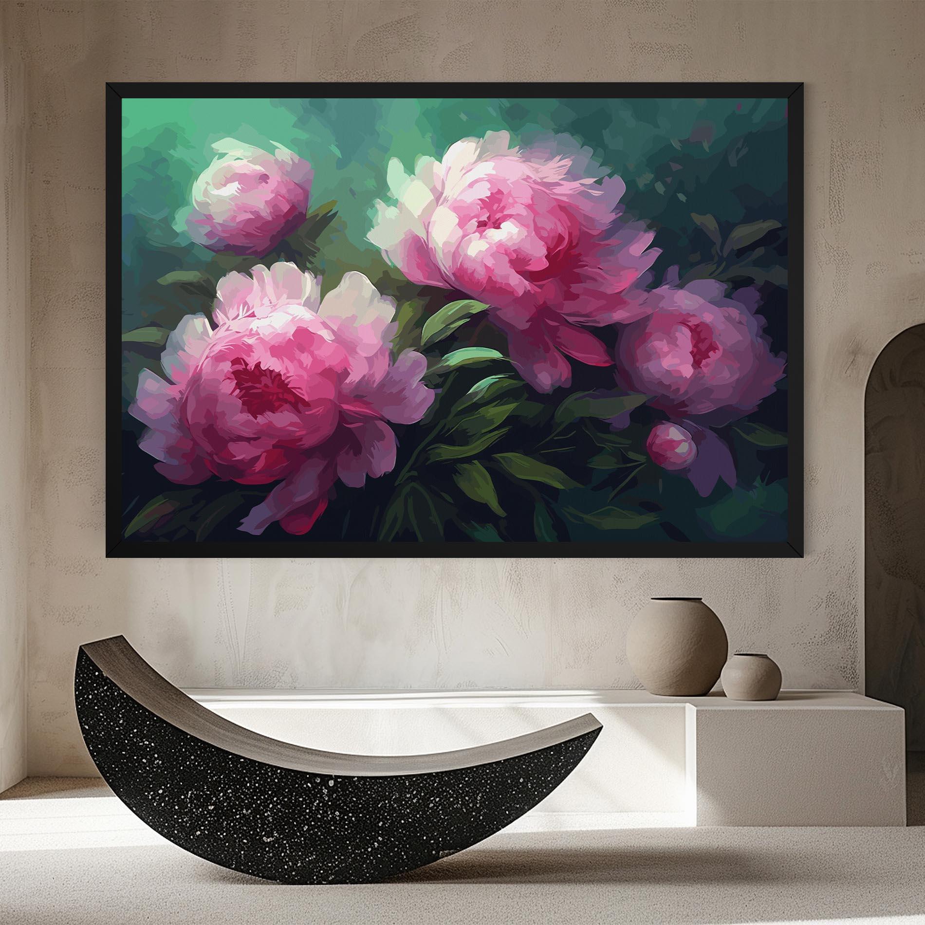 Vászonkép Pretty Peony Paint mockup 8