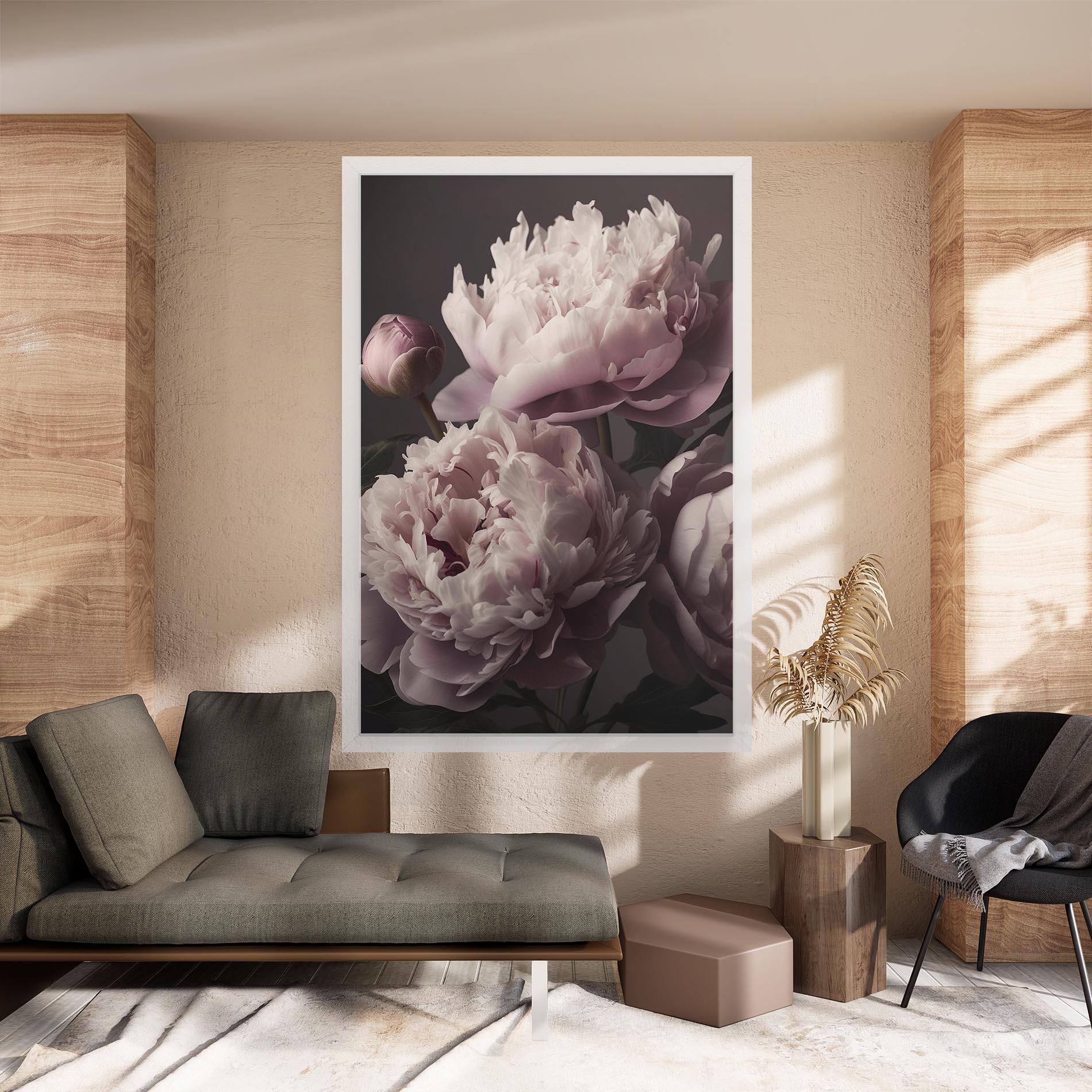 Vászonkép Grey Pastel Pink Peony mockup 8