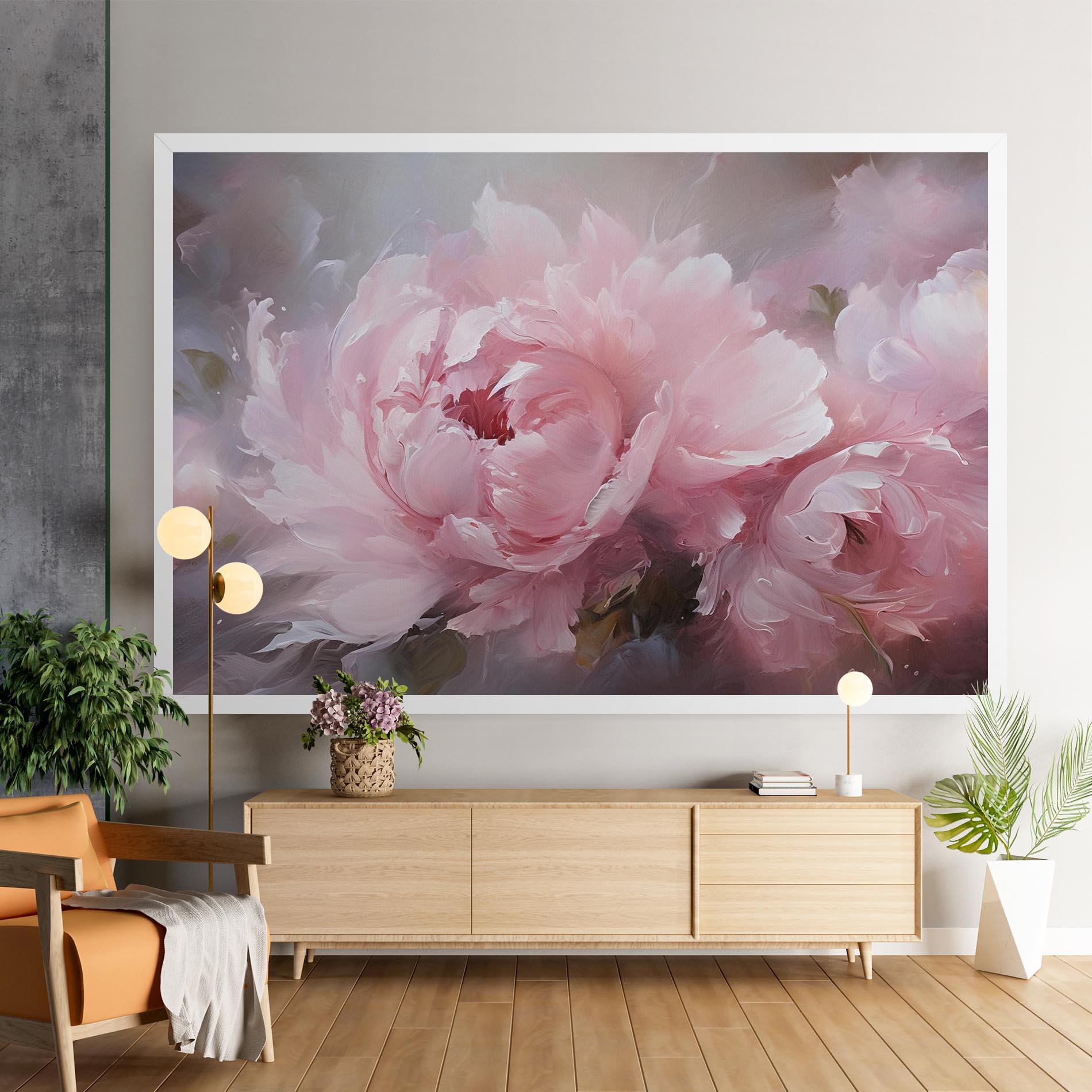 Vászonkép Dreamy Painting Peony mockup 9