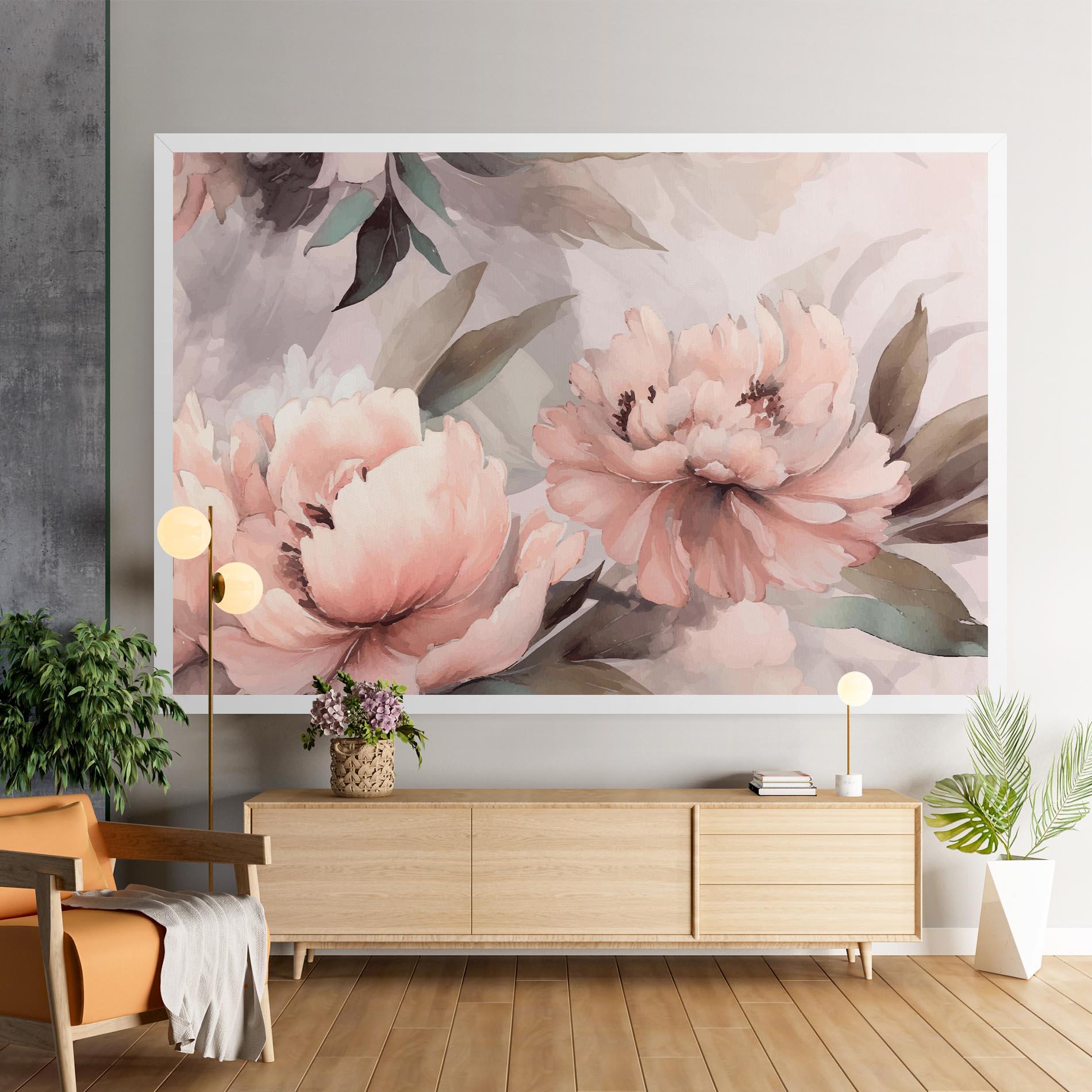 Vászonkép Dreamy Peony Art mockup 9