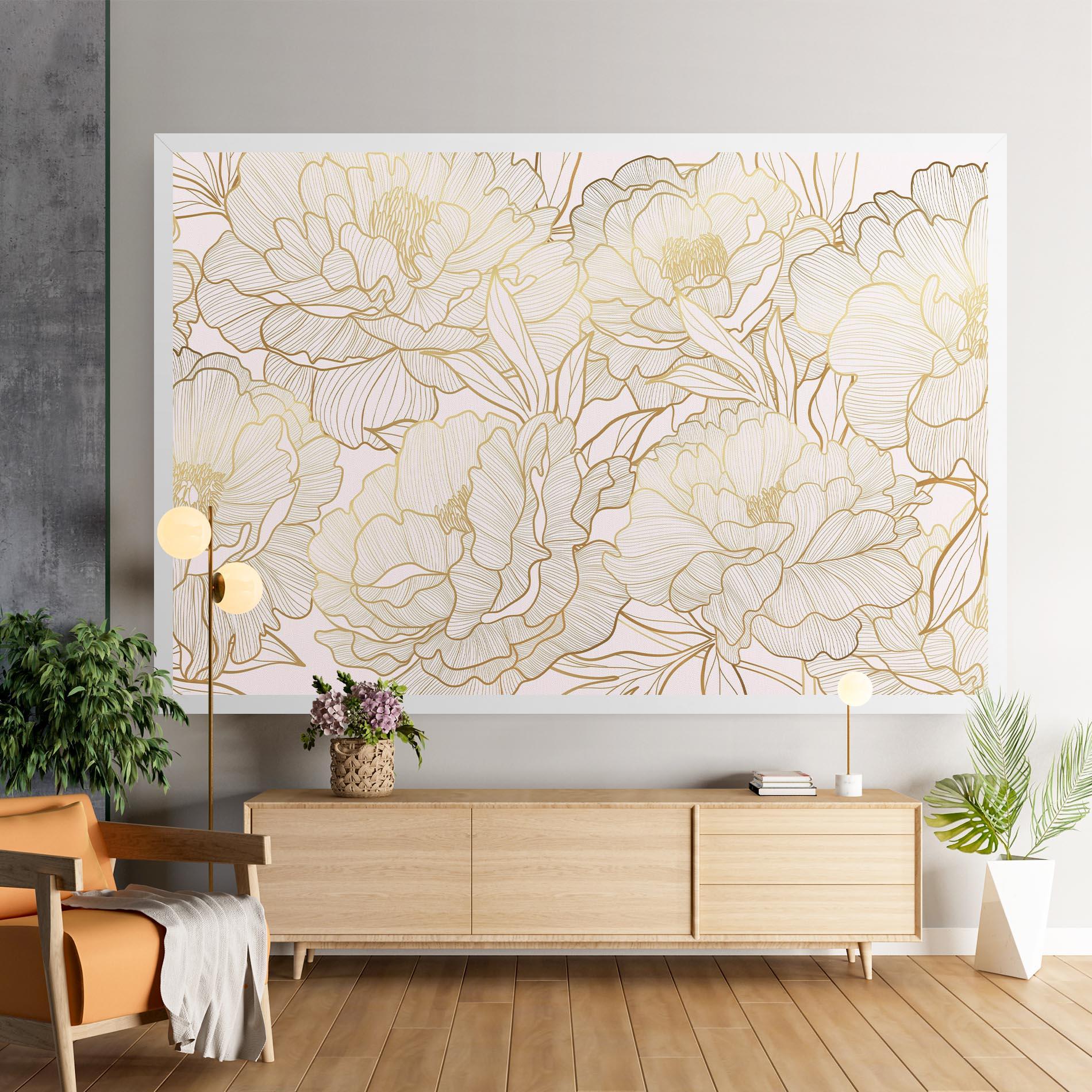 Vászonkép Golden Peony mockup 9