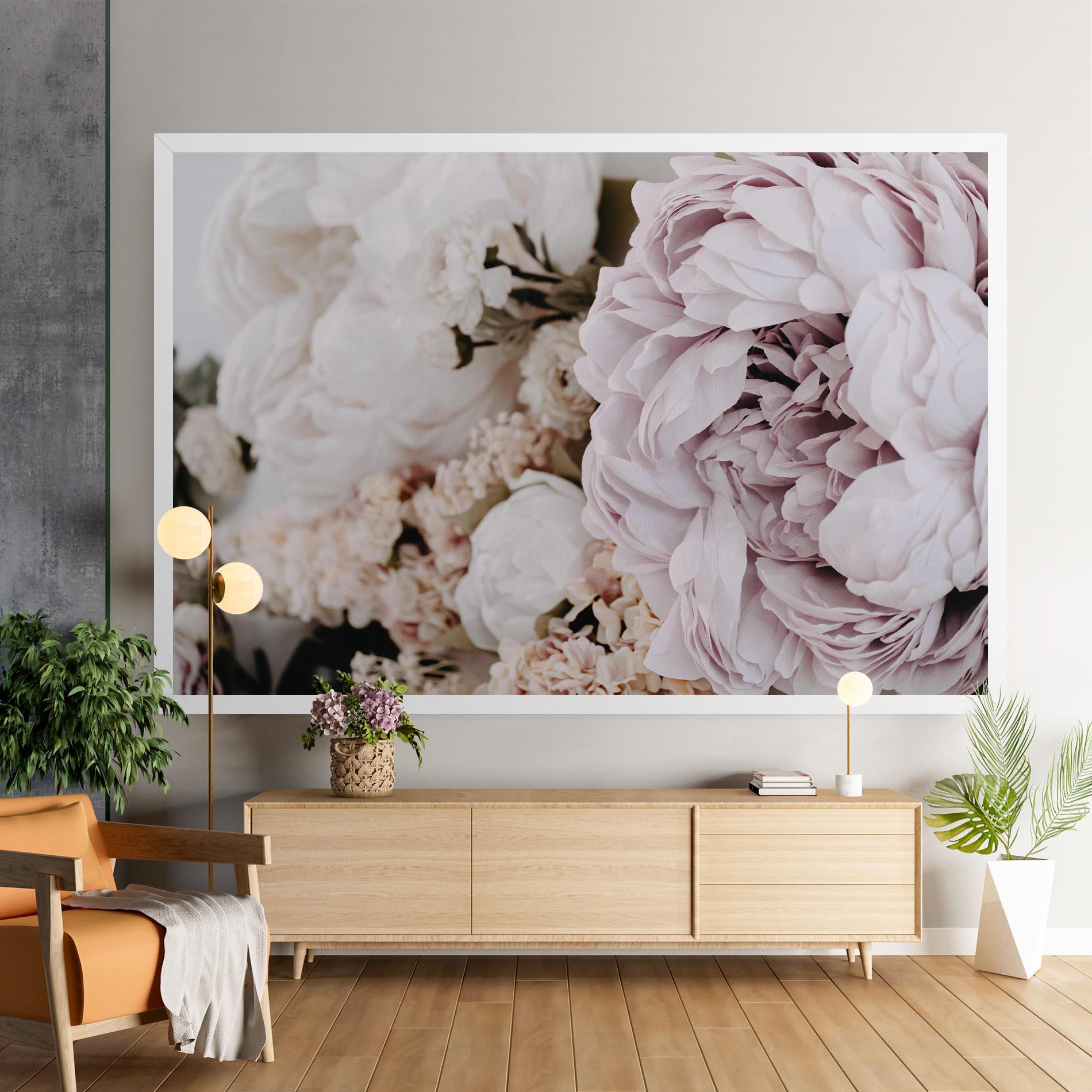 Vászonkép Grey Peony Bouquet mockup 9