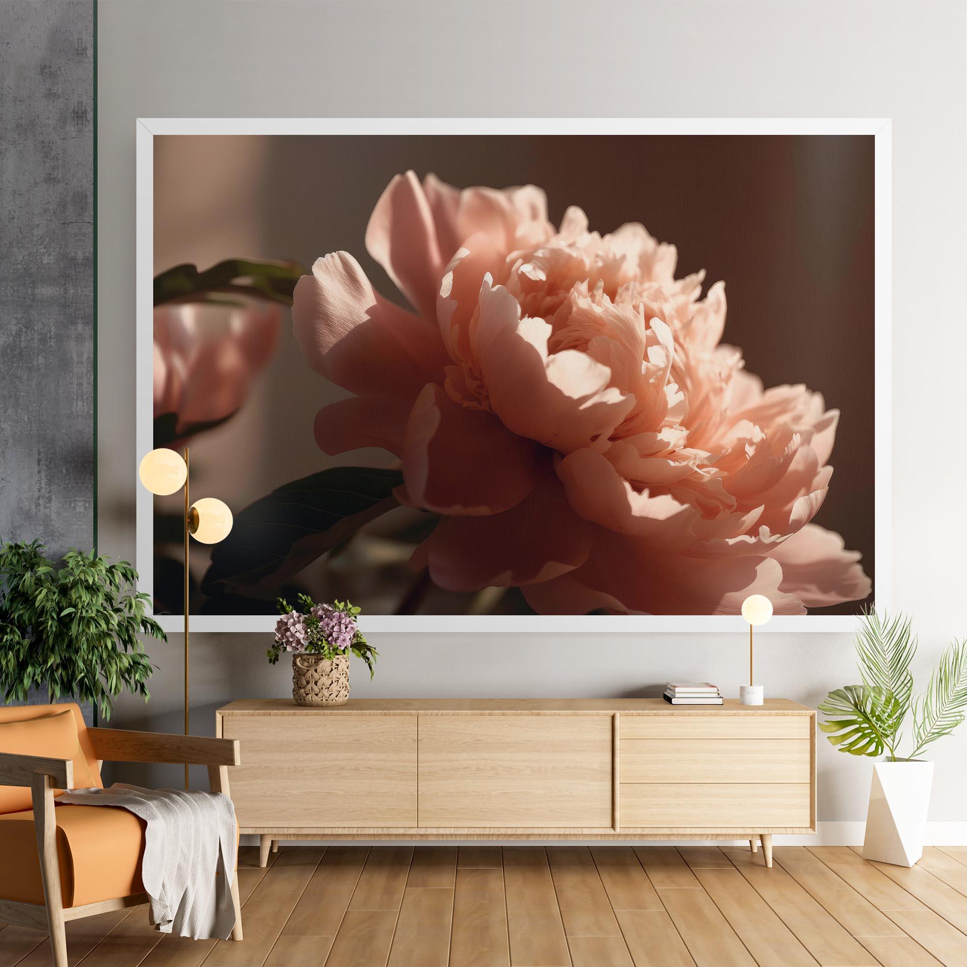 Vászonkép Light Orange Peony View mockup 9