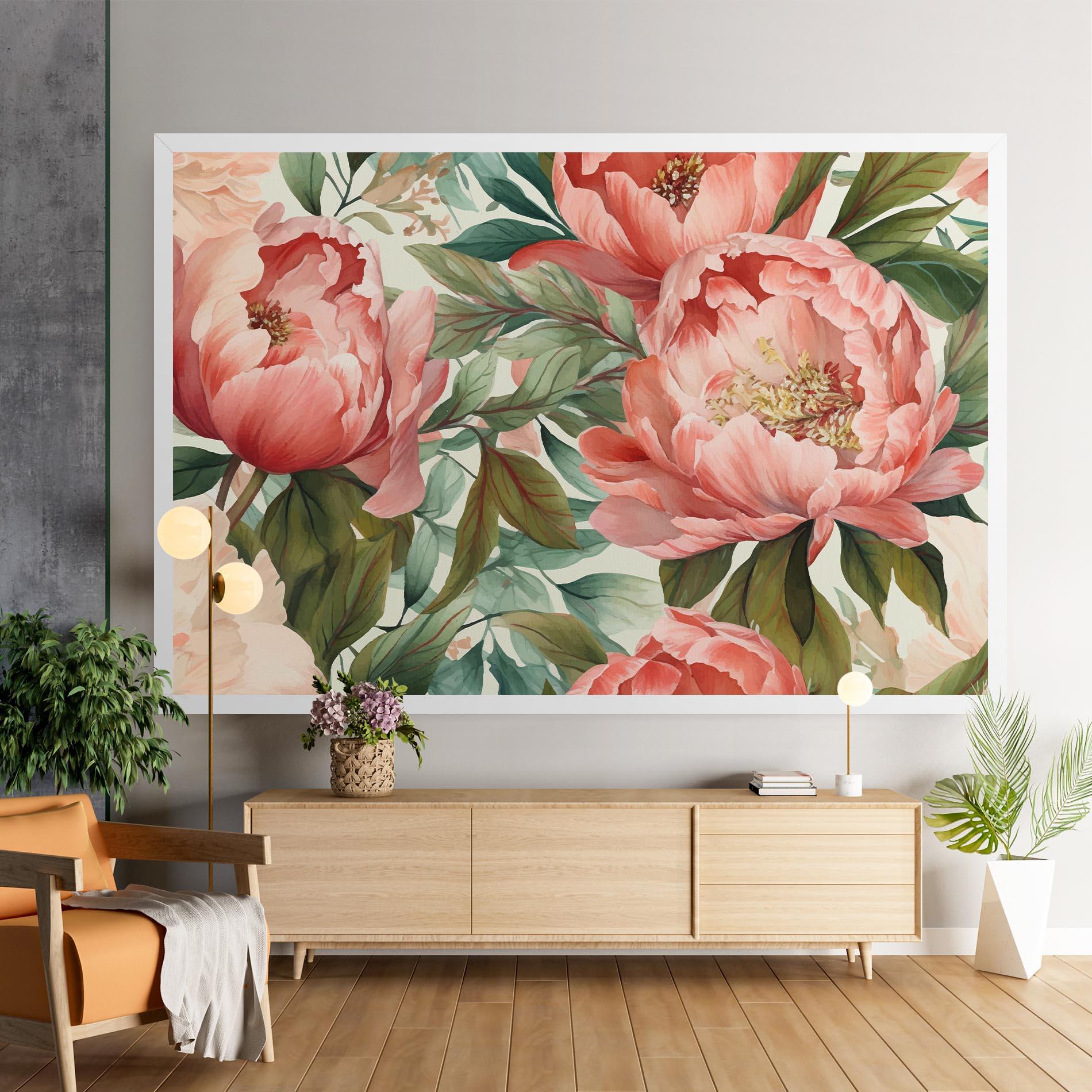 Vászonkép Light Red Peony mockup 9