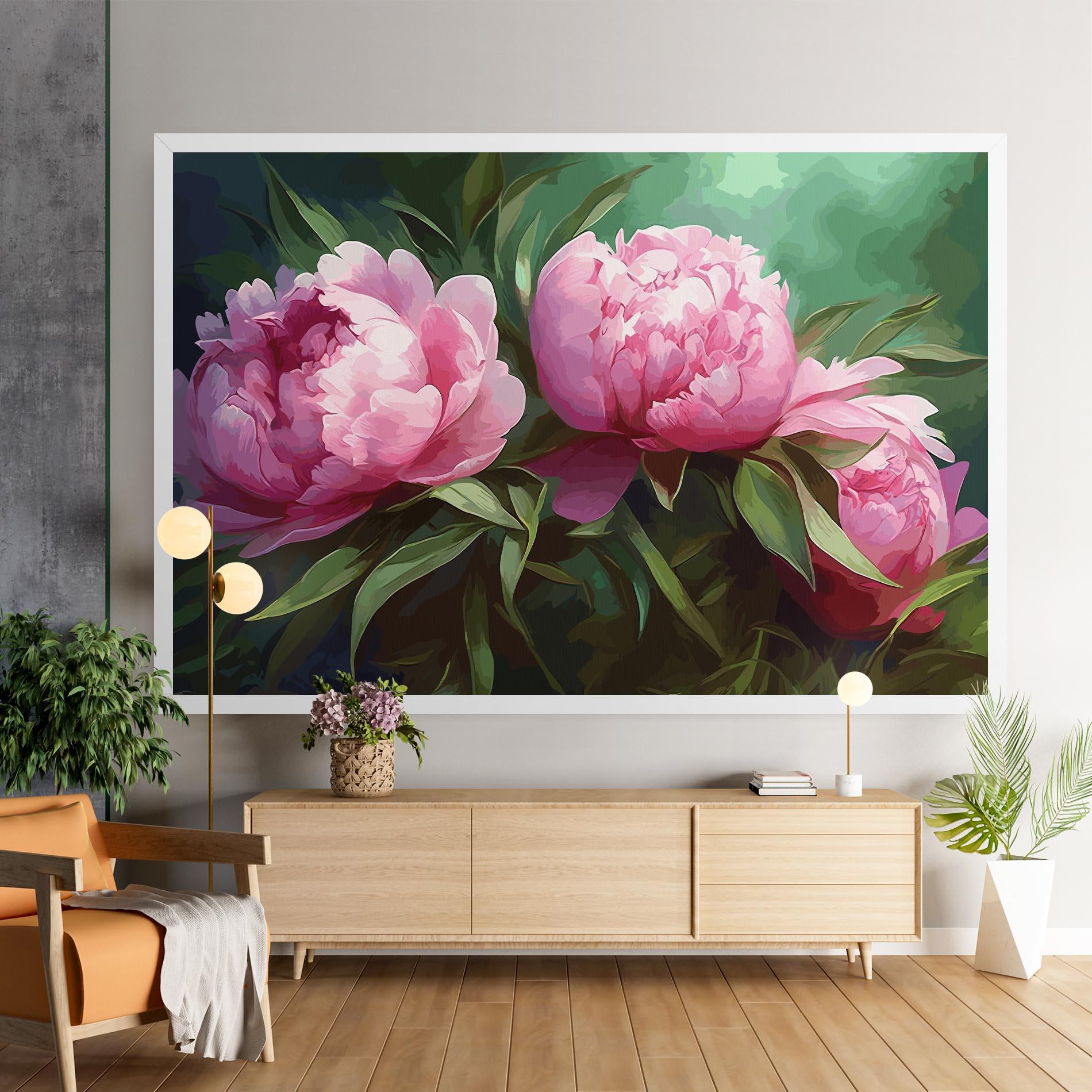 Vászonkép Peonies Art mockup 9