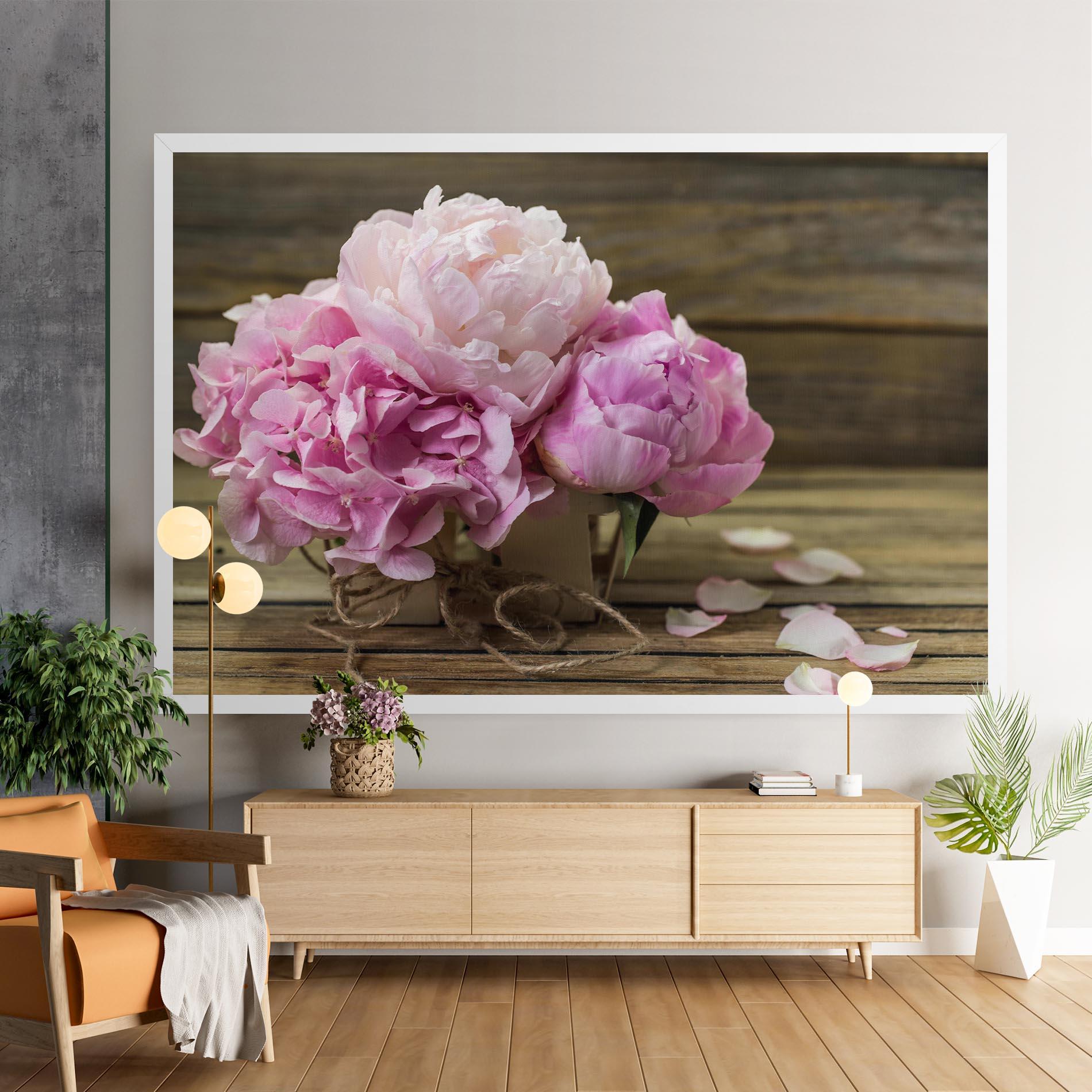 Vászonkép Peony On Table mockup 9