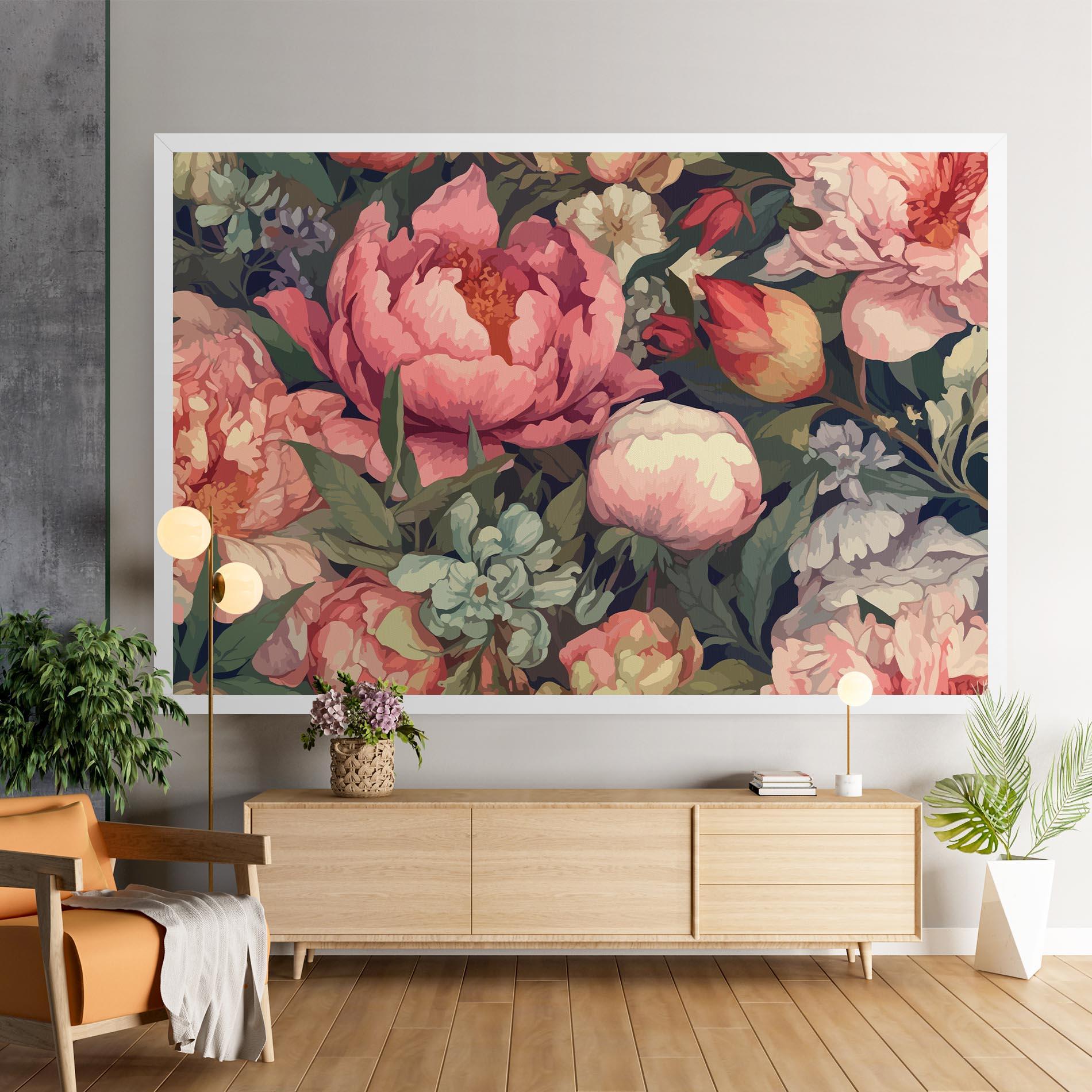 Vászonkép Pretty Artistic Peony mockup 9