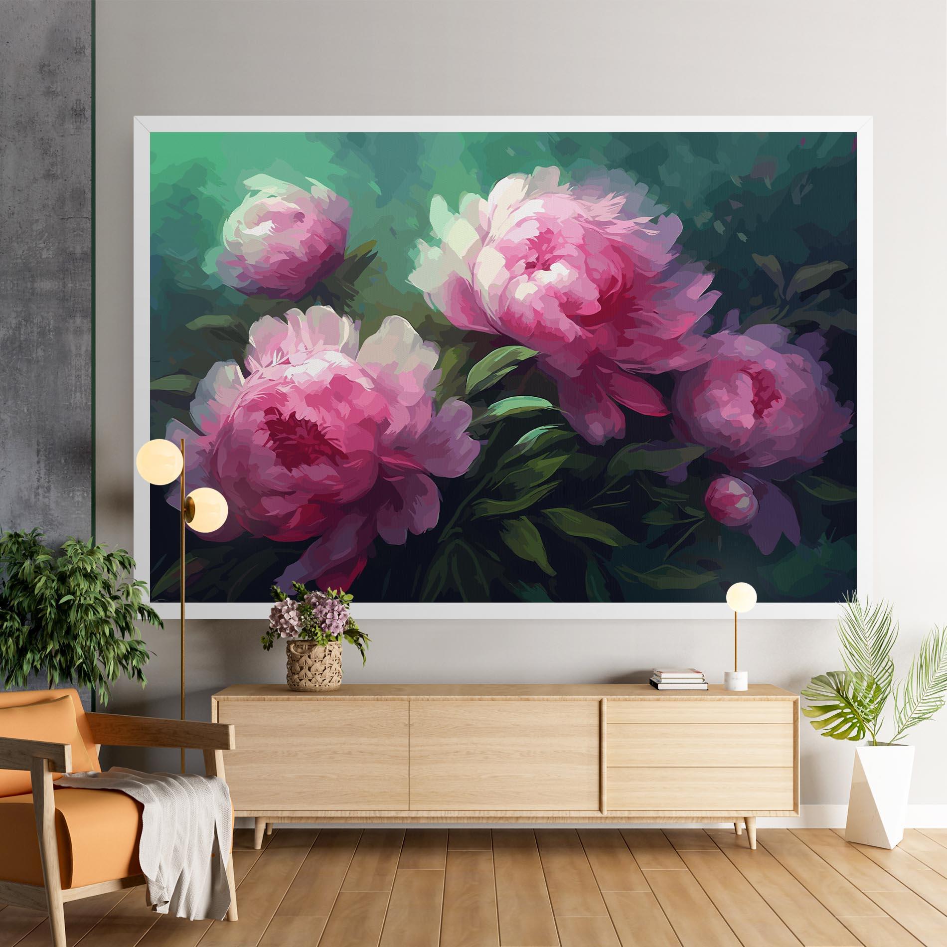 Vászonkép Pretty Peony Paint mockup 9