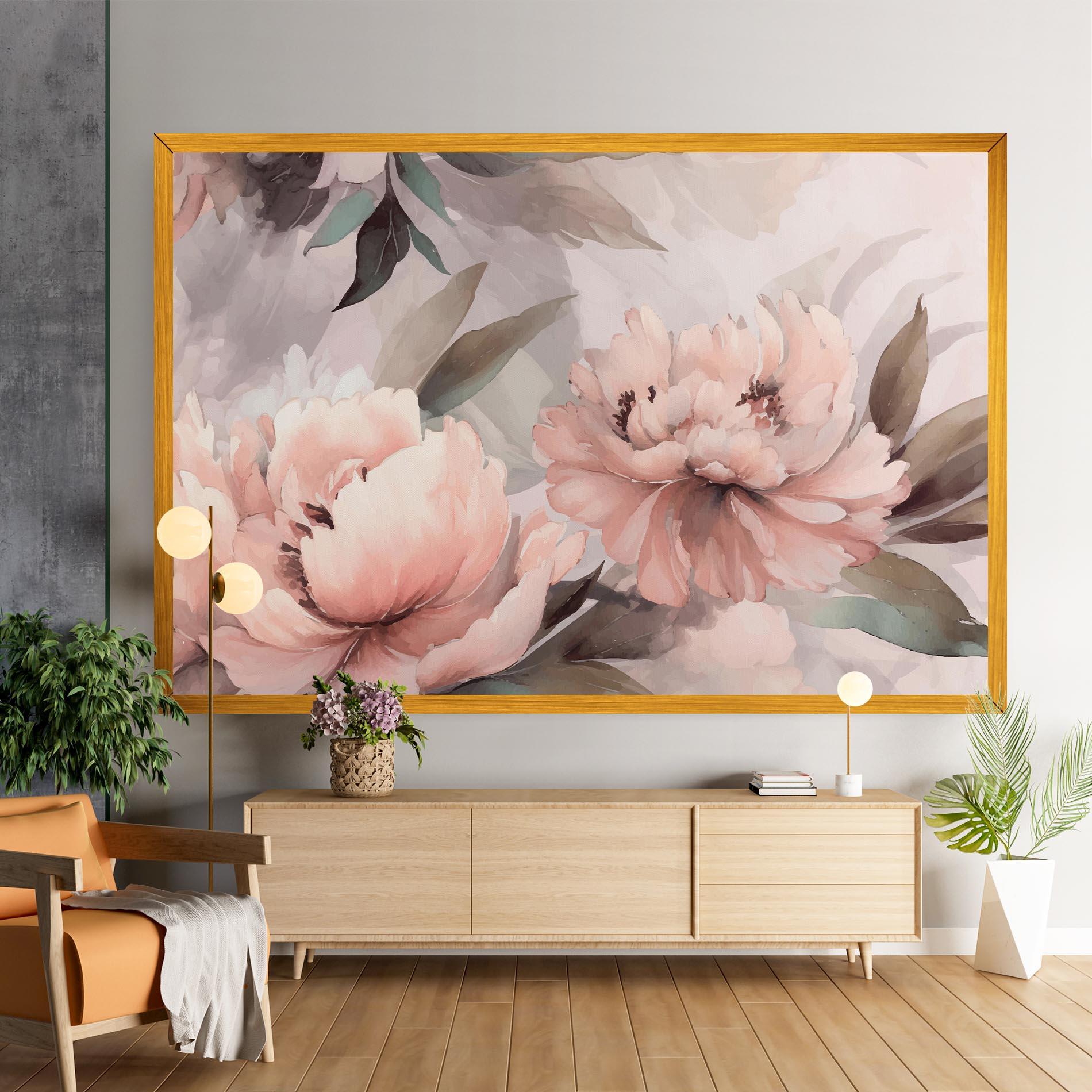 Vászonkép Dreamy Peony Art mockup 9