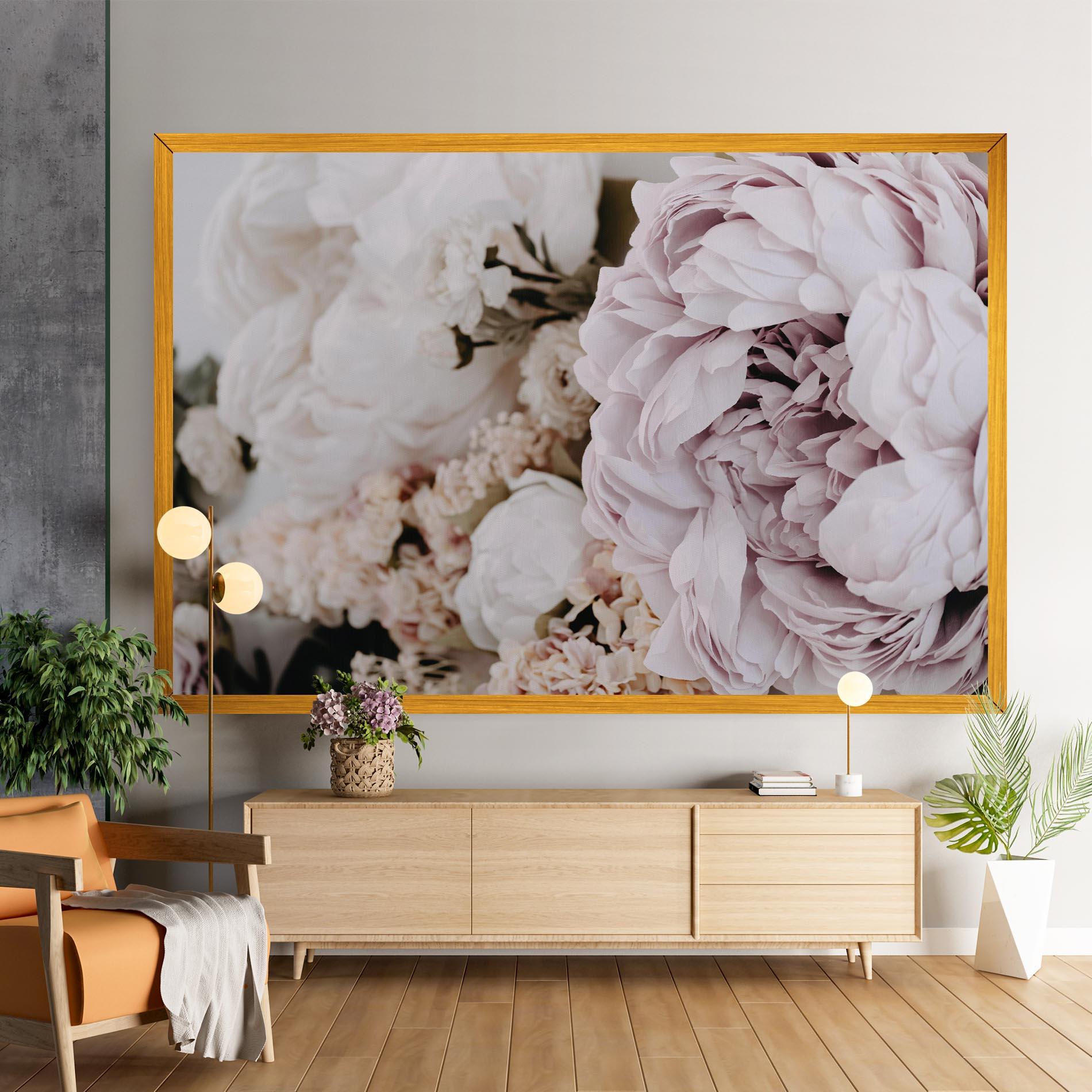Vászonkép Grey Peony Bouquet mockup 9