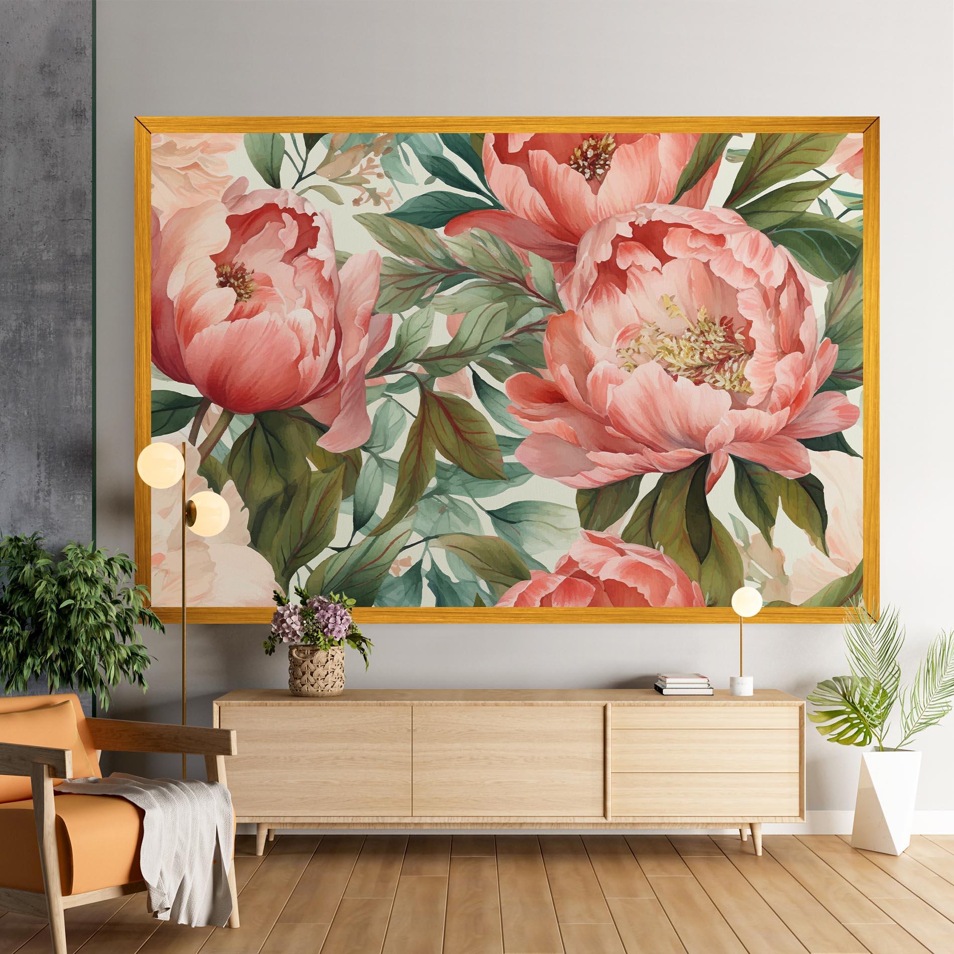 Vászonkép Light Red Peony mockup 9