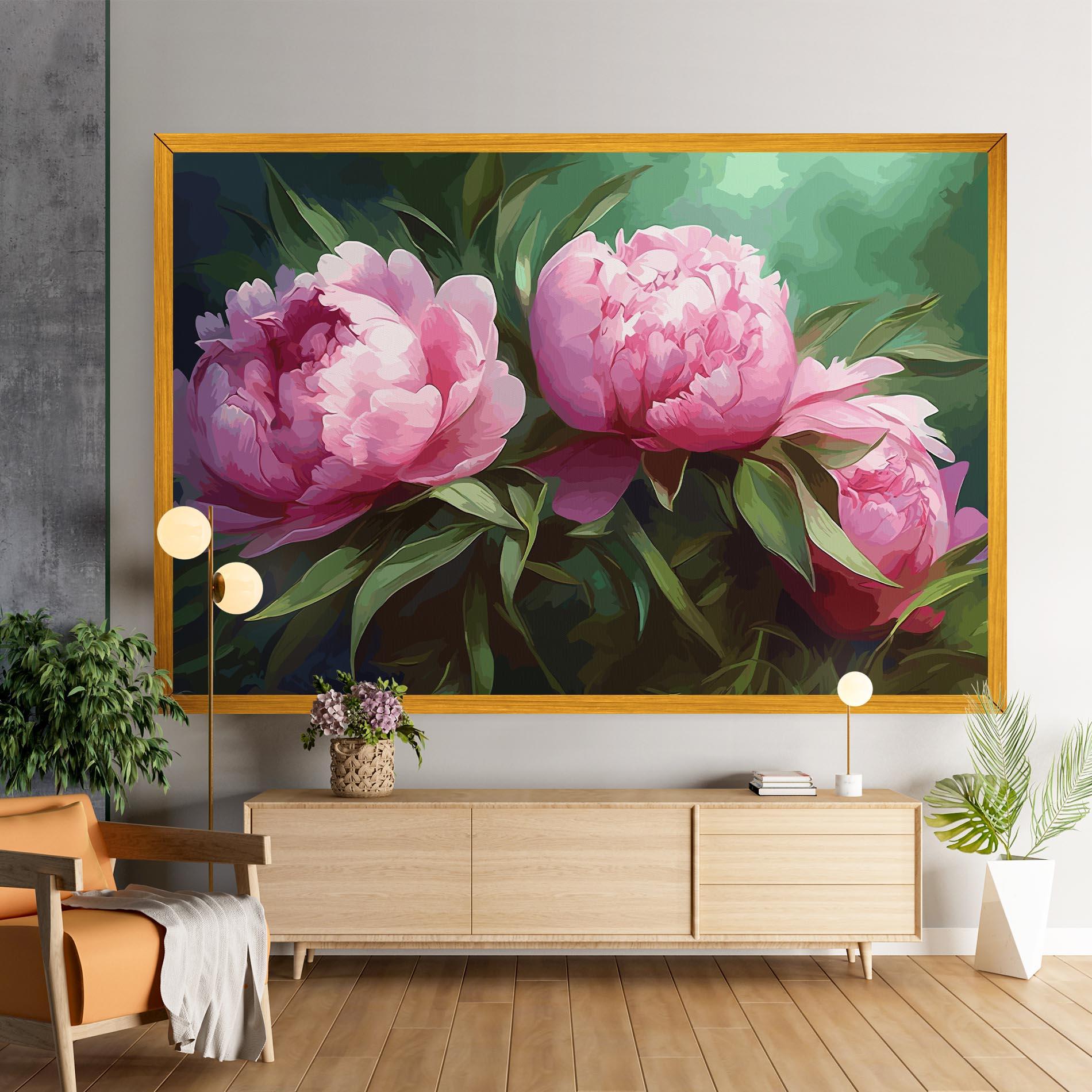 Vászonkép Peonies Art mockup 9