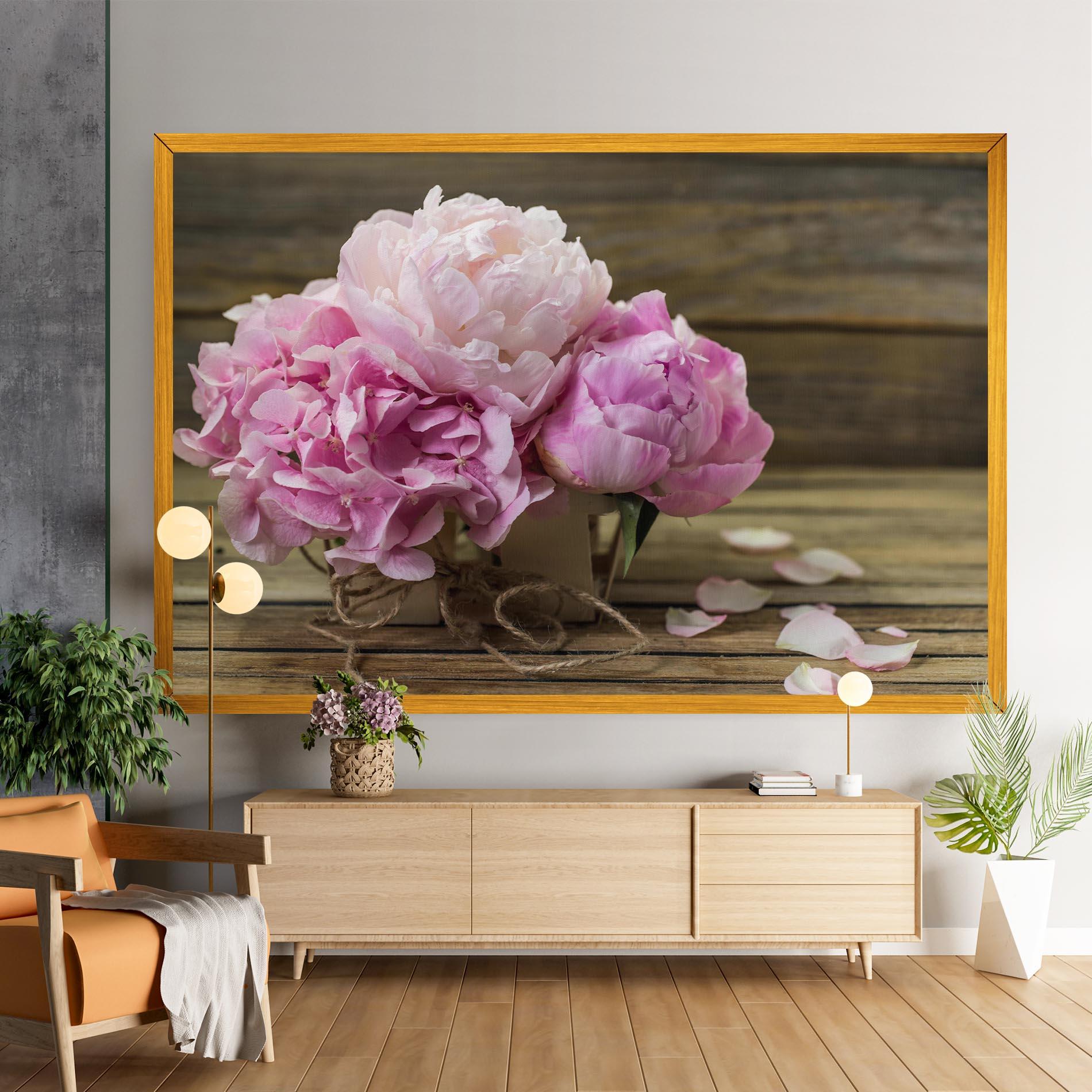 Vászonkép Peony On Table mockup 9