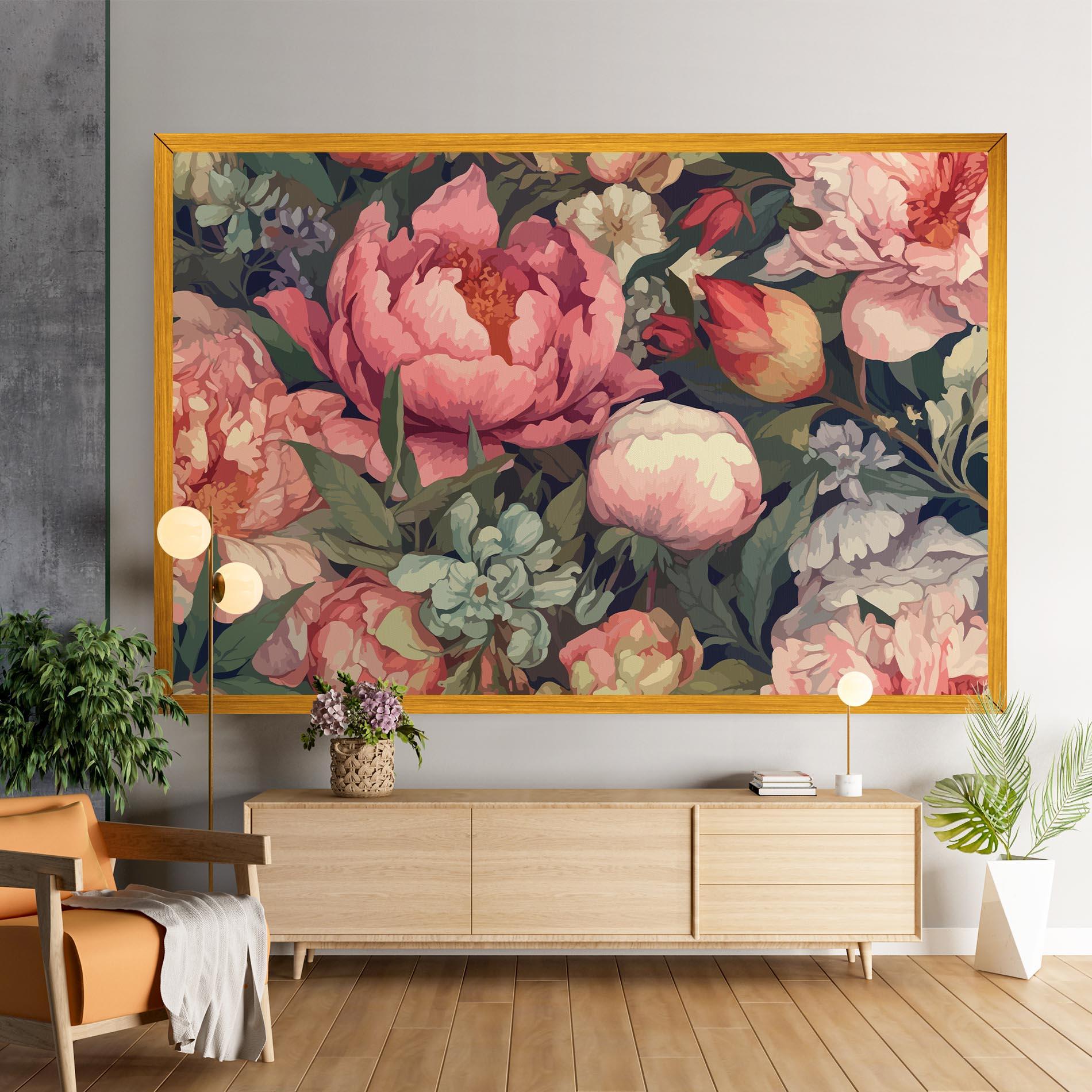 Vászonkép Pretty Artistic Peony mockup 9