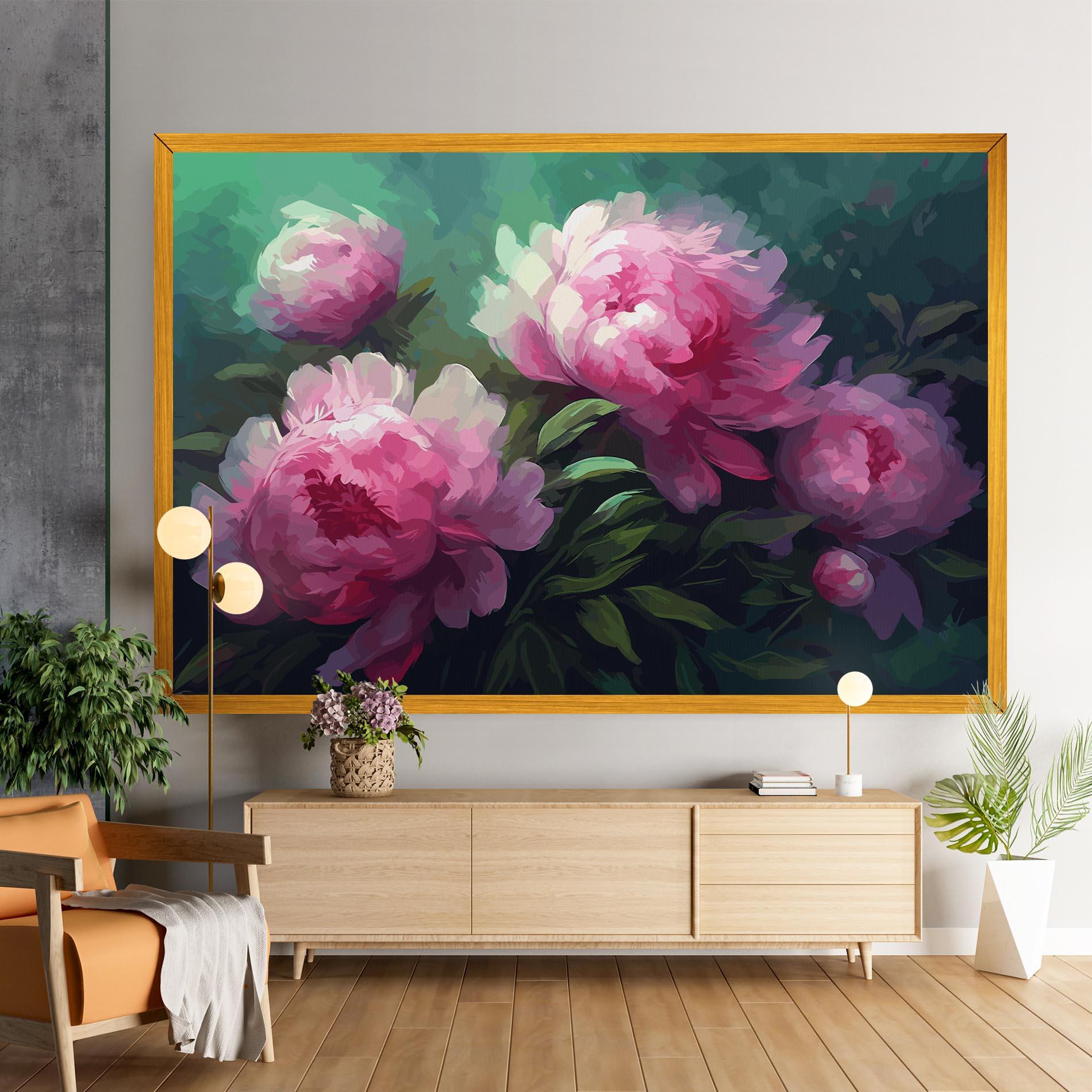 Vászonkép Pretty Peony Paint mockup 9