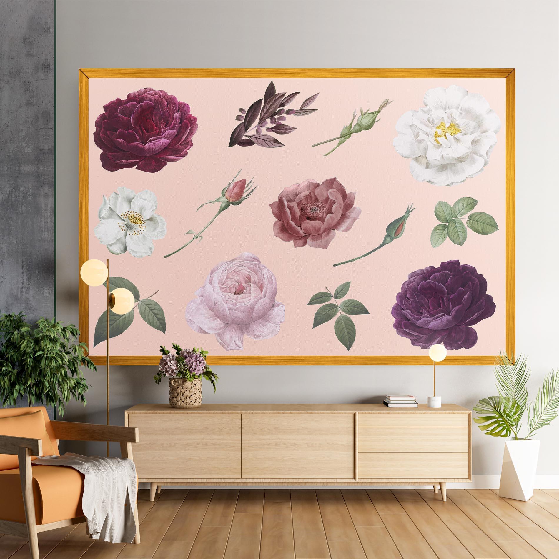 Vászonkép Rose And Peony mockup 9