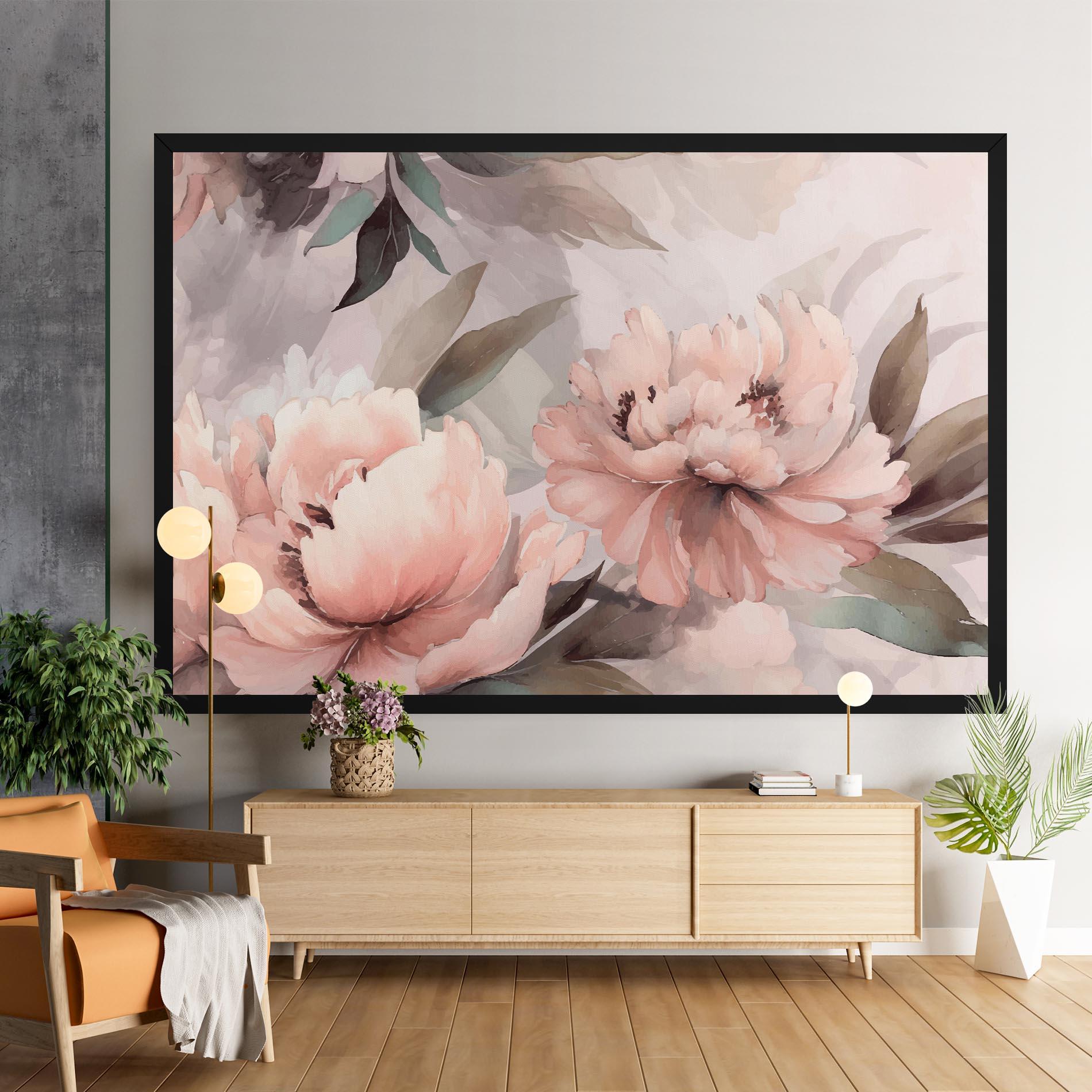 Vászonkép Dreamy Peony Art mockup 9