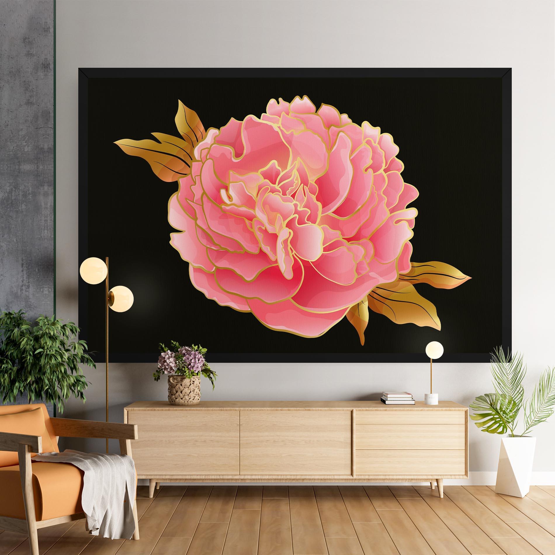 Vászonkép Gold Pinkk Peony mockup 9