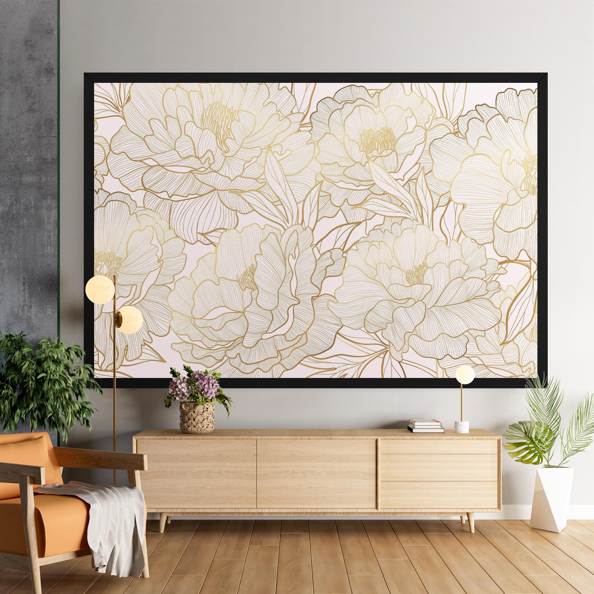 Vászonkép Golden Peony mockup 9