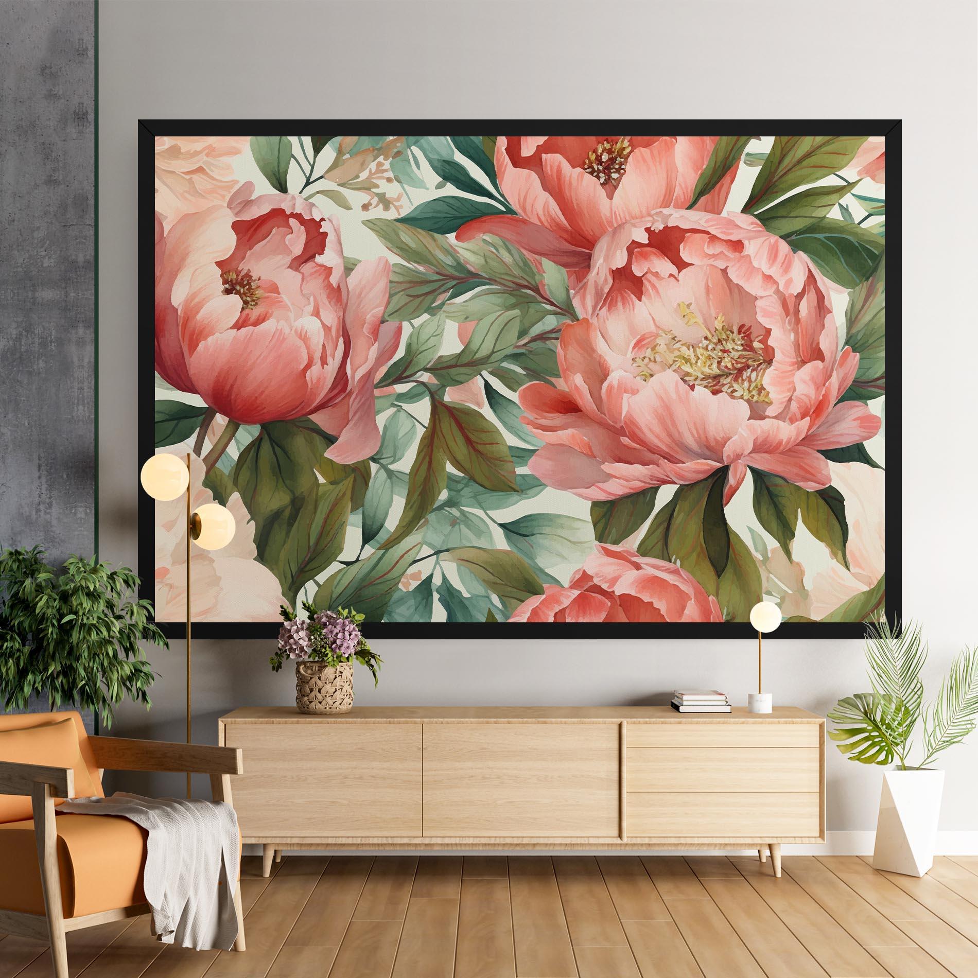 Vászonkép Light Red Peony mockup 9