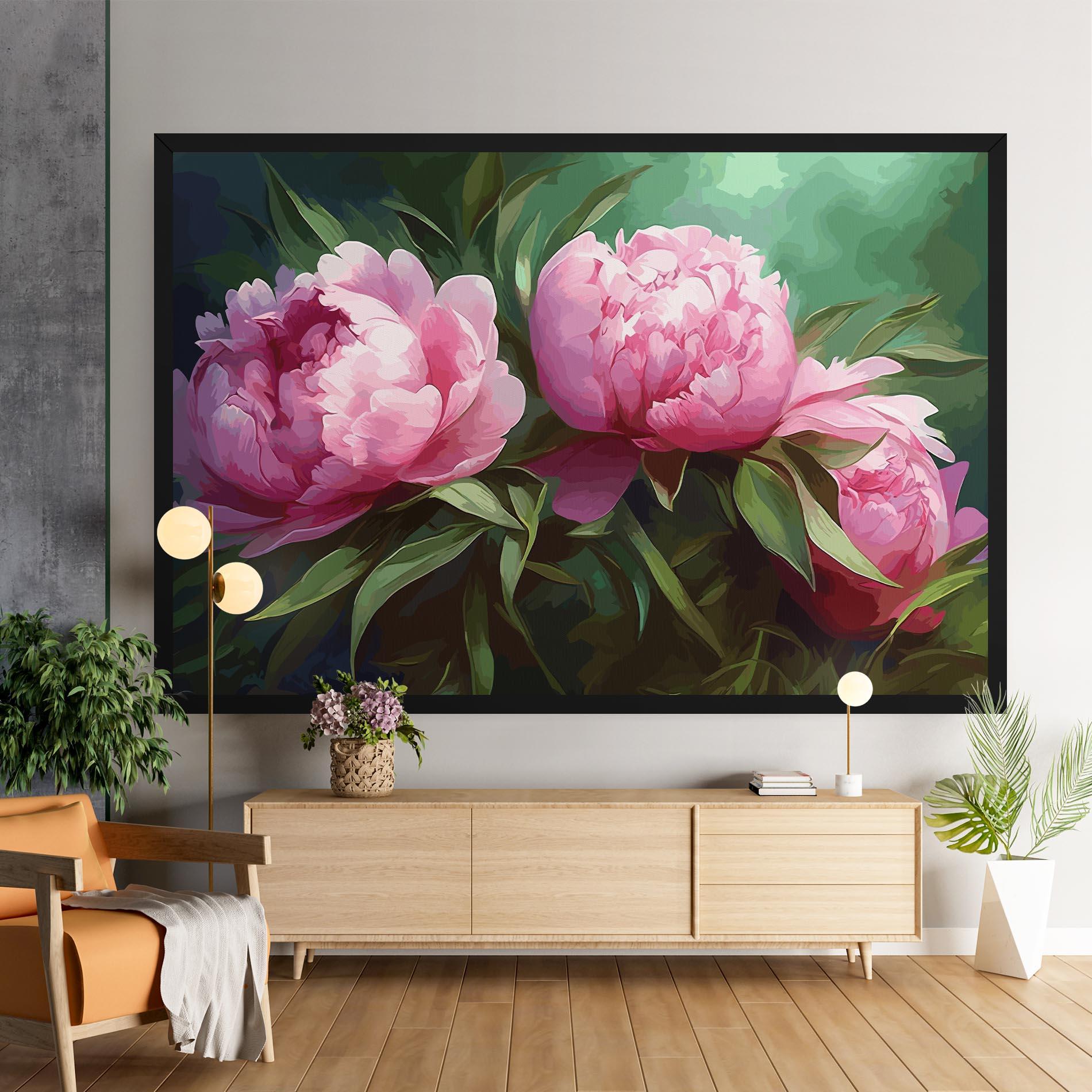 Vászonkép Peonies Art mockup 9