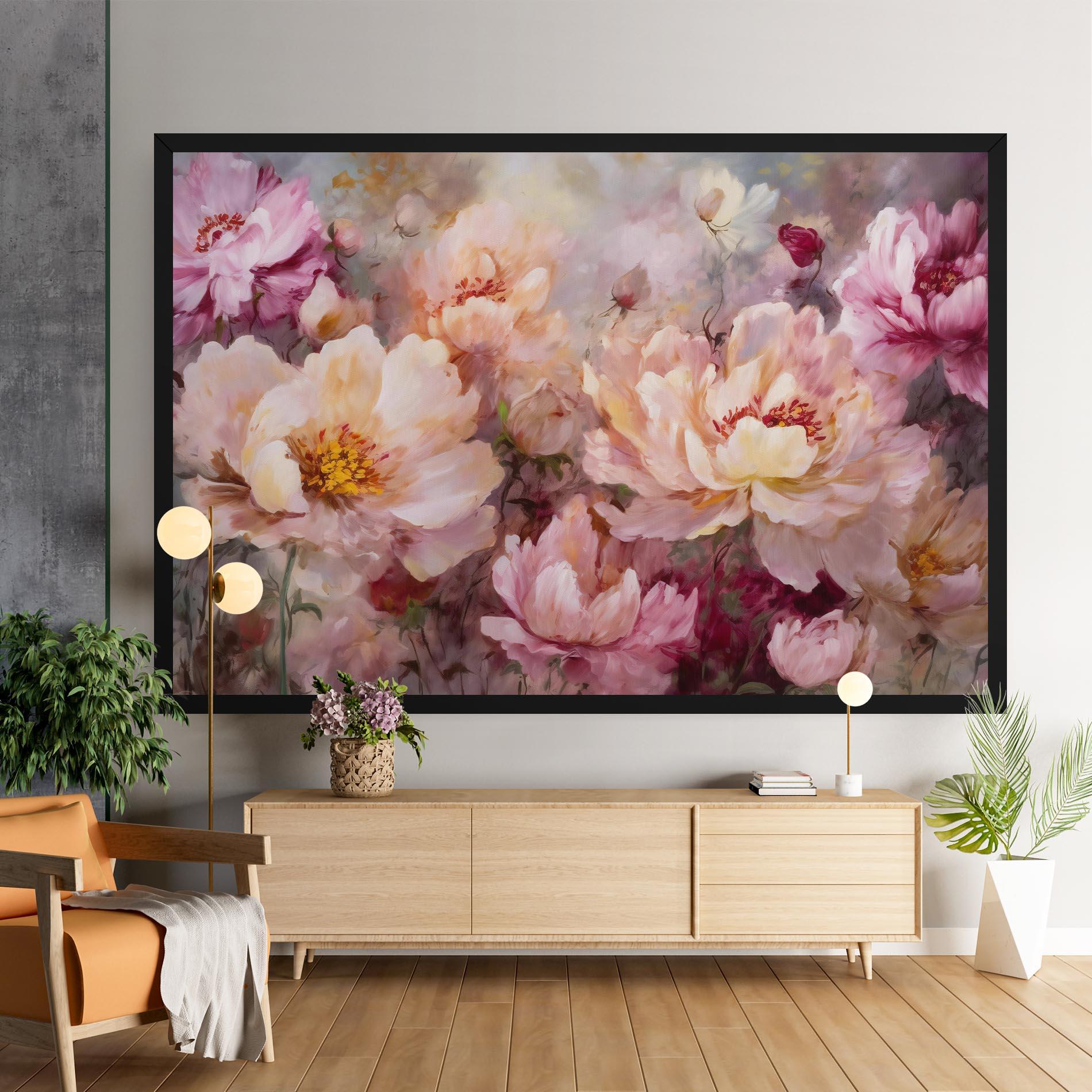 Vászonkép Peony Painting Art mockup 9