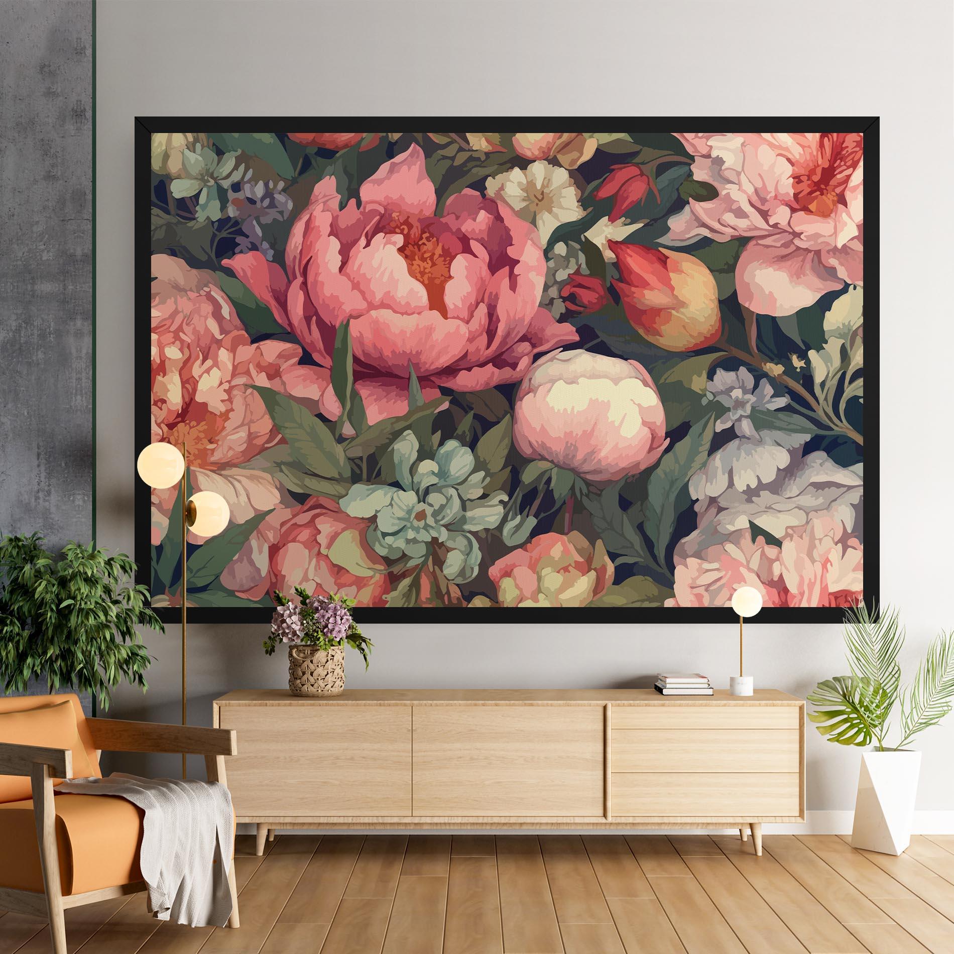 Vászonkép Pretty Artistic Peony mockup 9