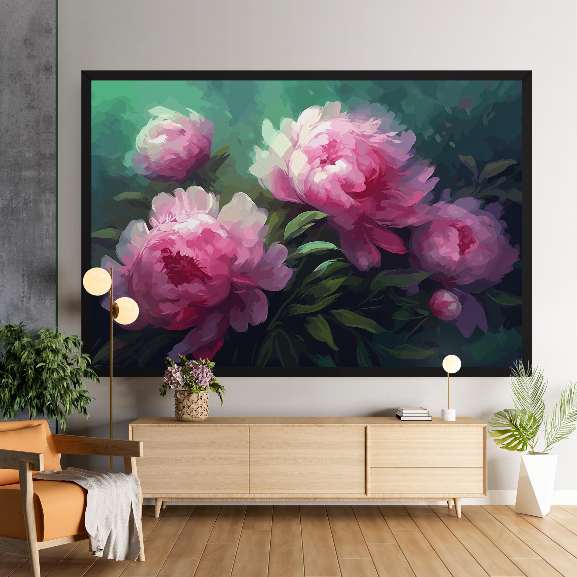 Vászonkép Pretty Peony Paint mockup 9
