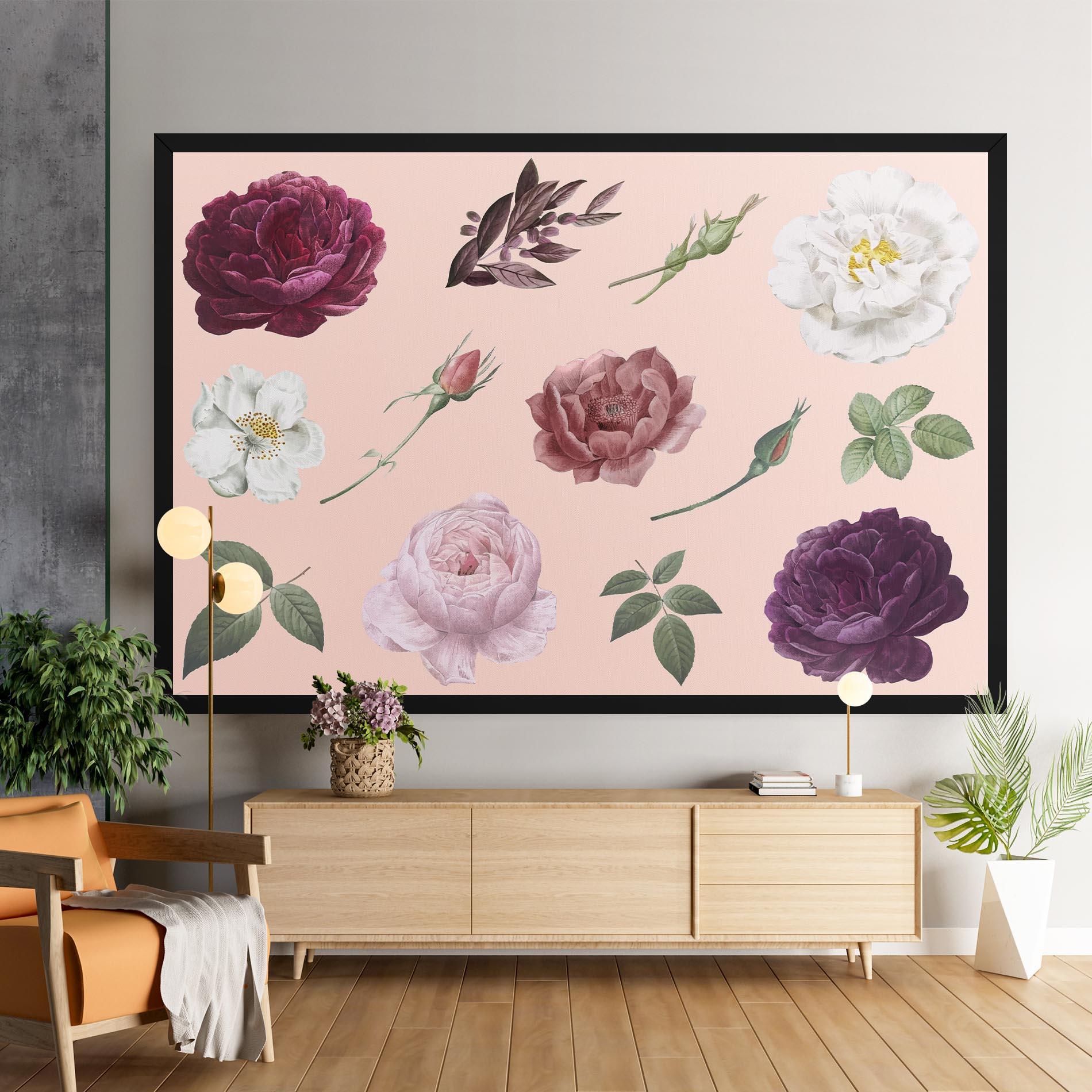 Vászonkép Rose And Peony mockup 9