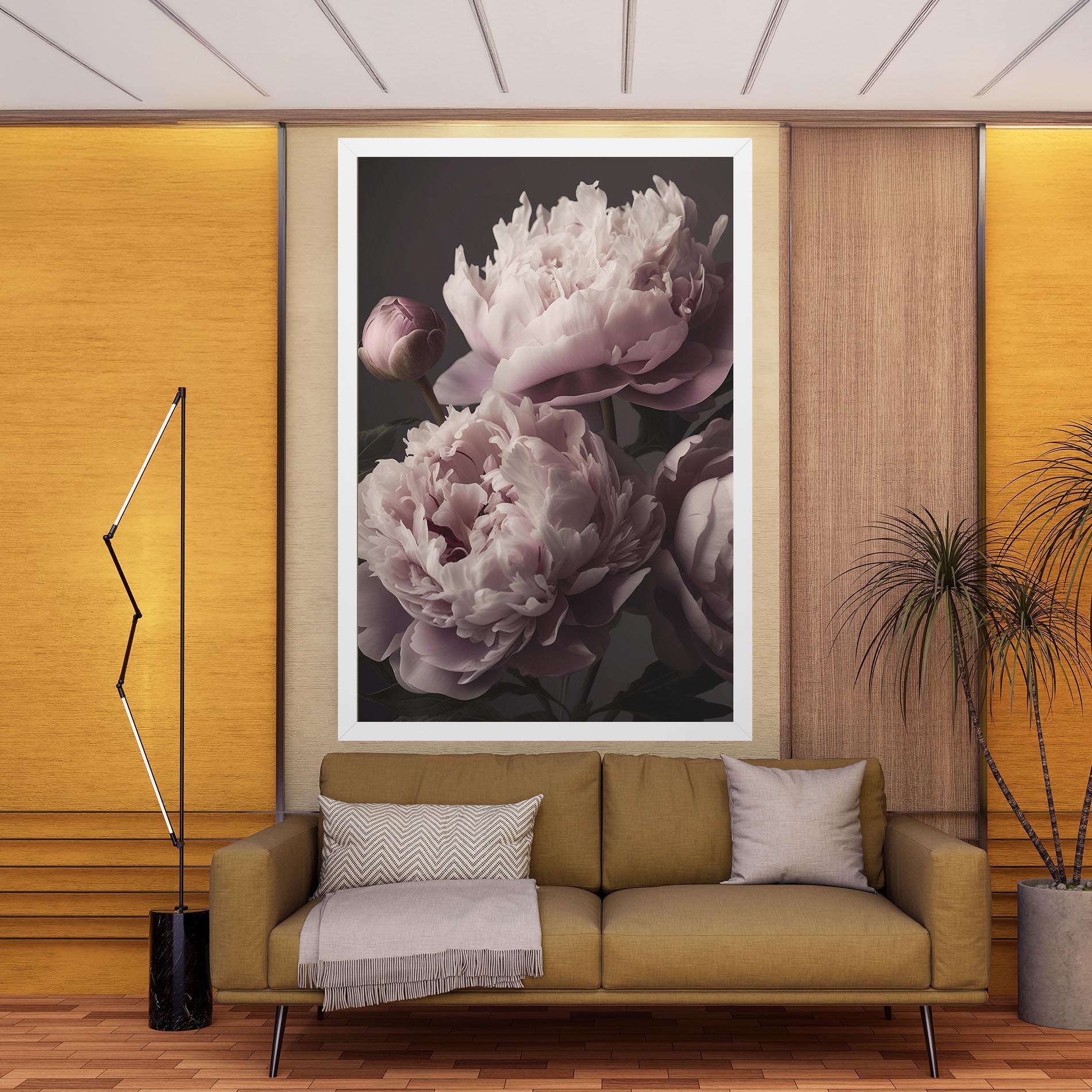 Vászonkép Grey Pastel Pink Peony mockup 9