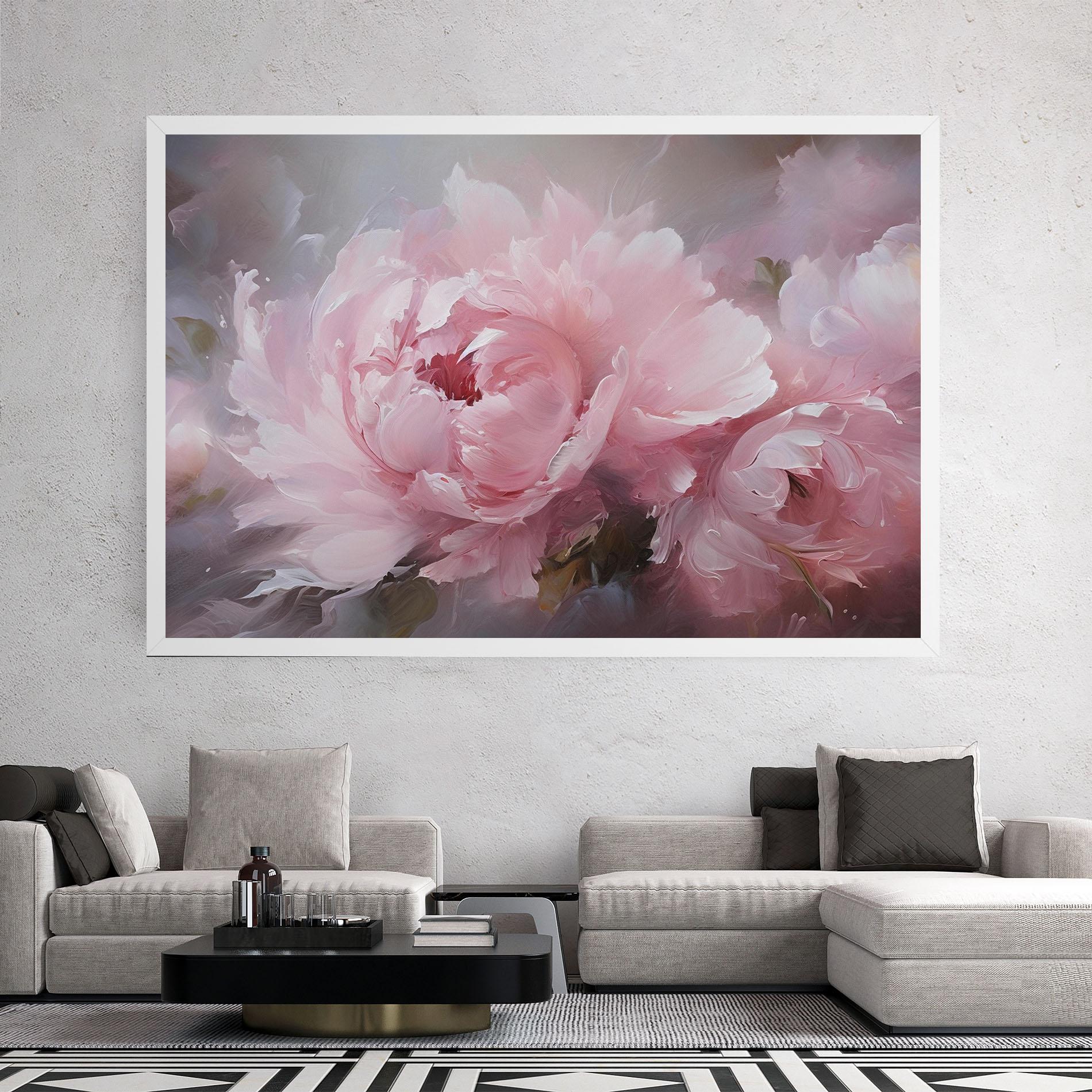 Vászonkép Dreamy Painting Peony mockup 2