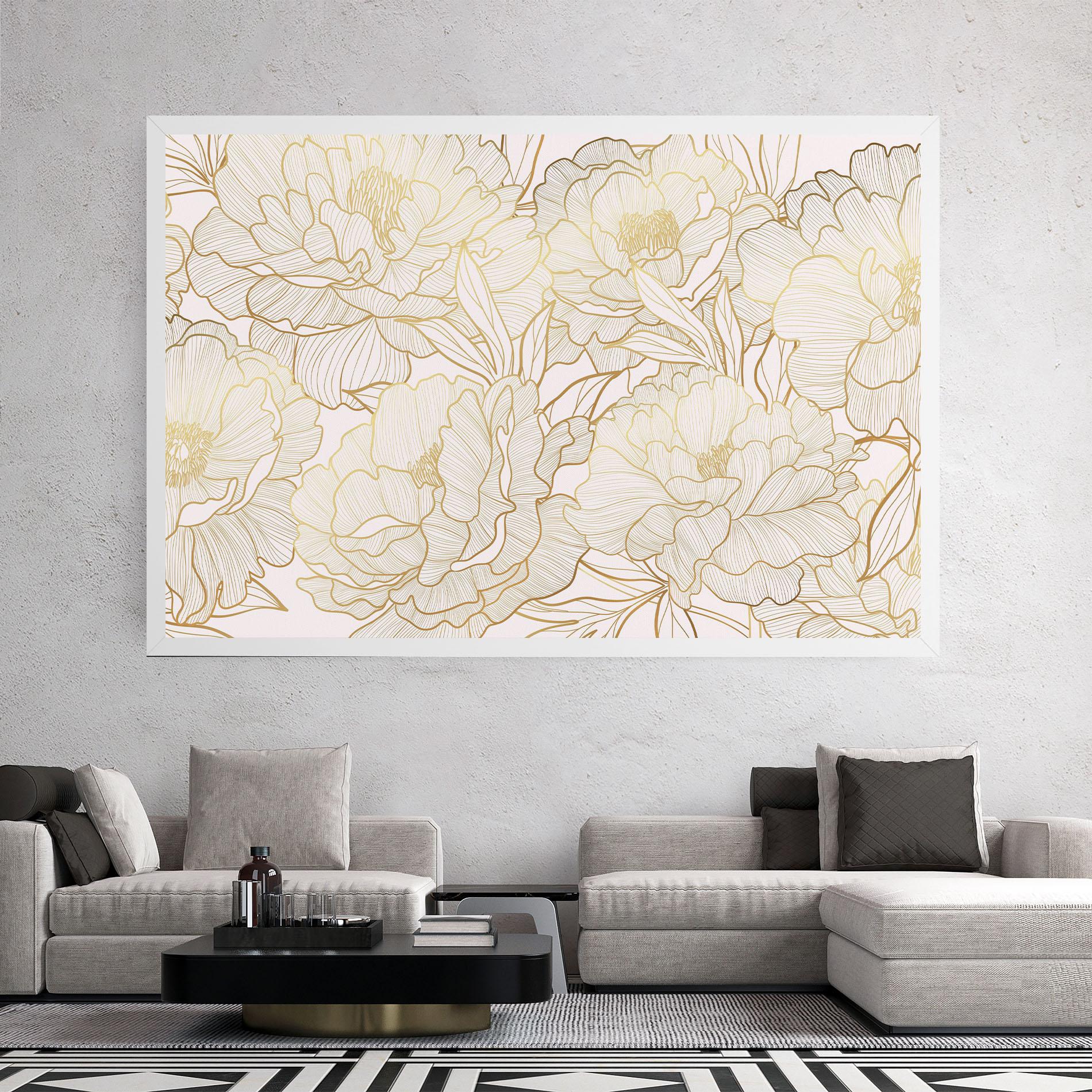 Vászonkép Golden Peony mockup 2