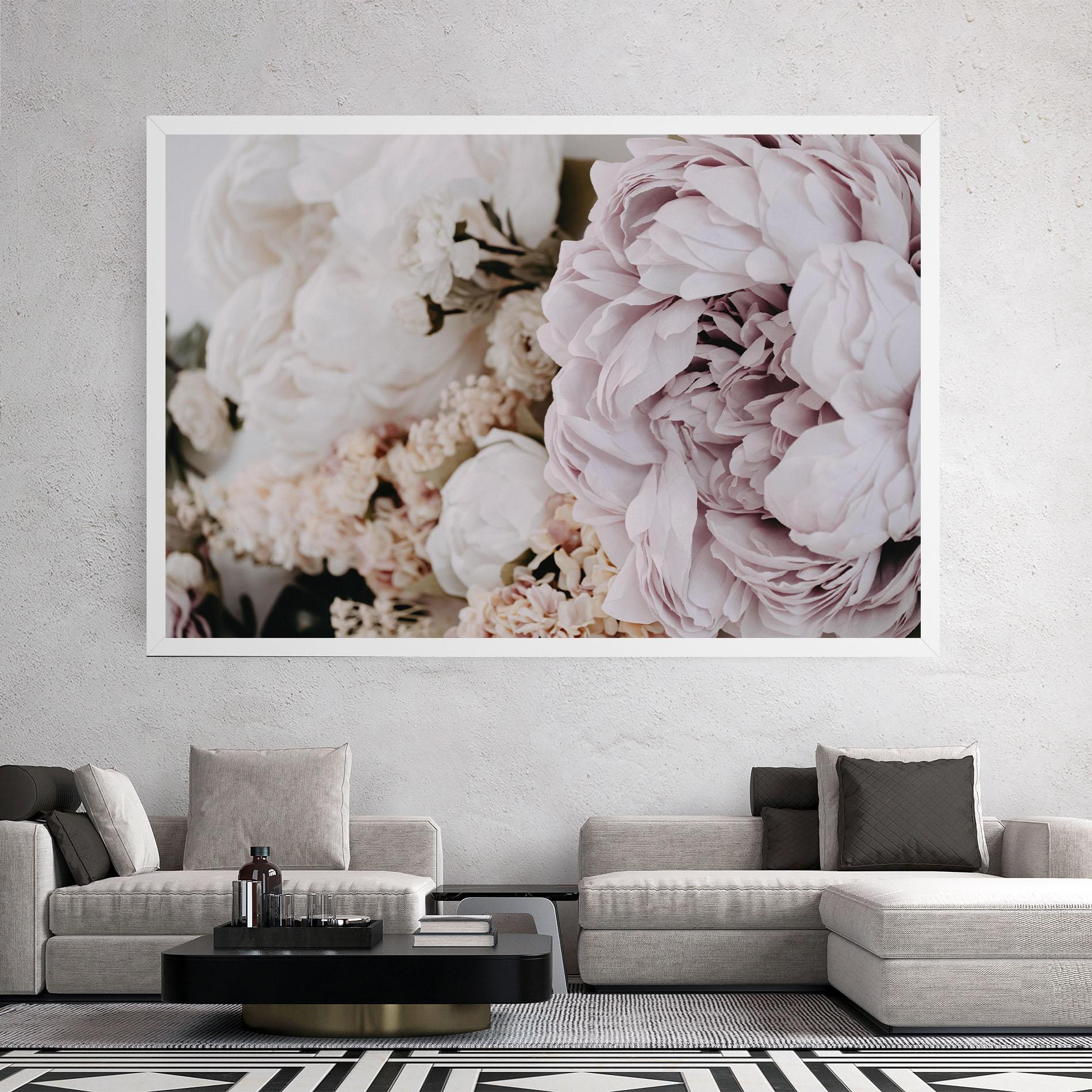 Vászonkép Grey Peony Bouquet mockup 2