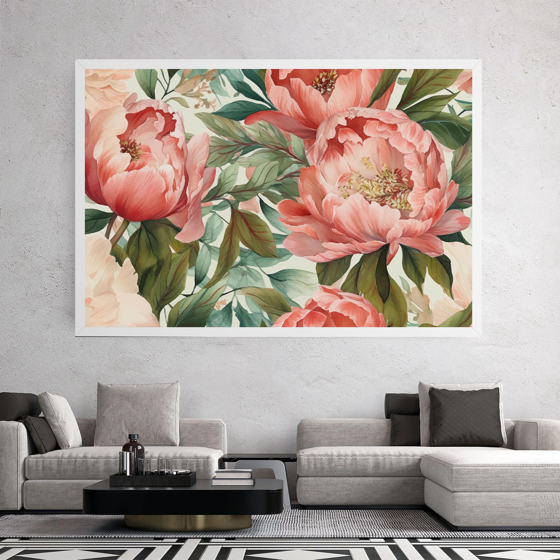 Vászonkép Light Red Peony mockup 2