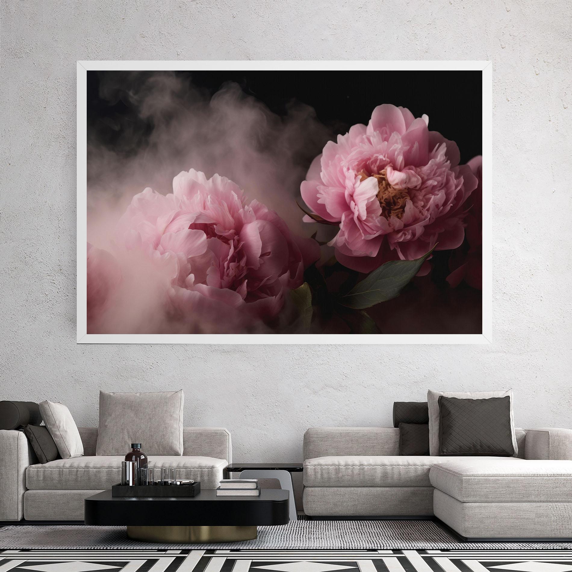 Vászonkép Peony In Smoke mockup 2