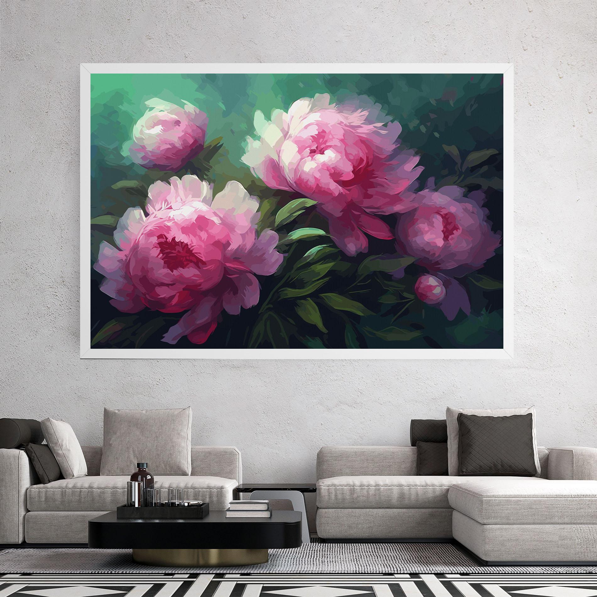 Vászonkép Pretty Peony Paint mockup 2