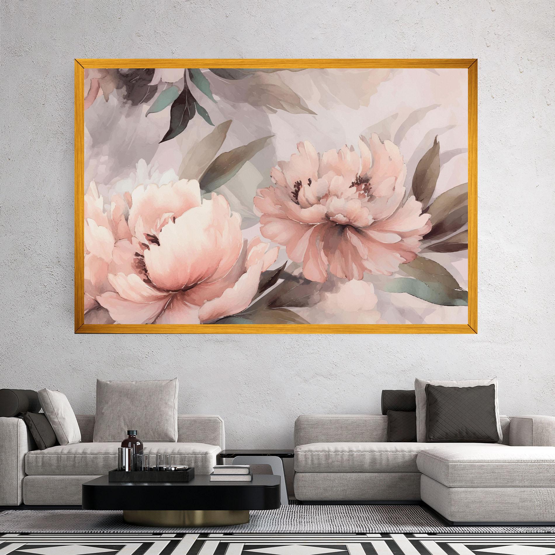Vászonkép Dreamy Peony Art mockup 2