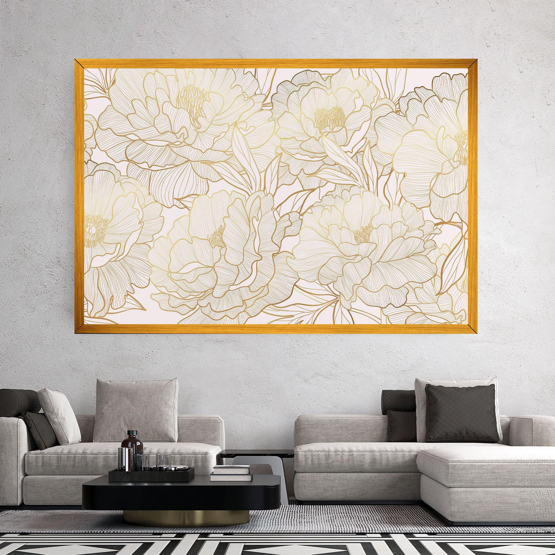 Vászonkép Golden Peony mockup 2