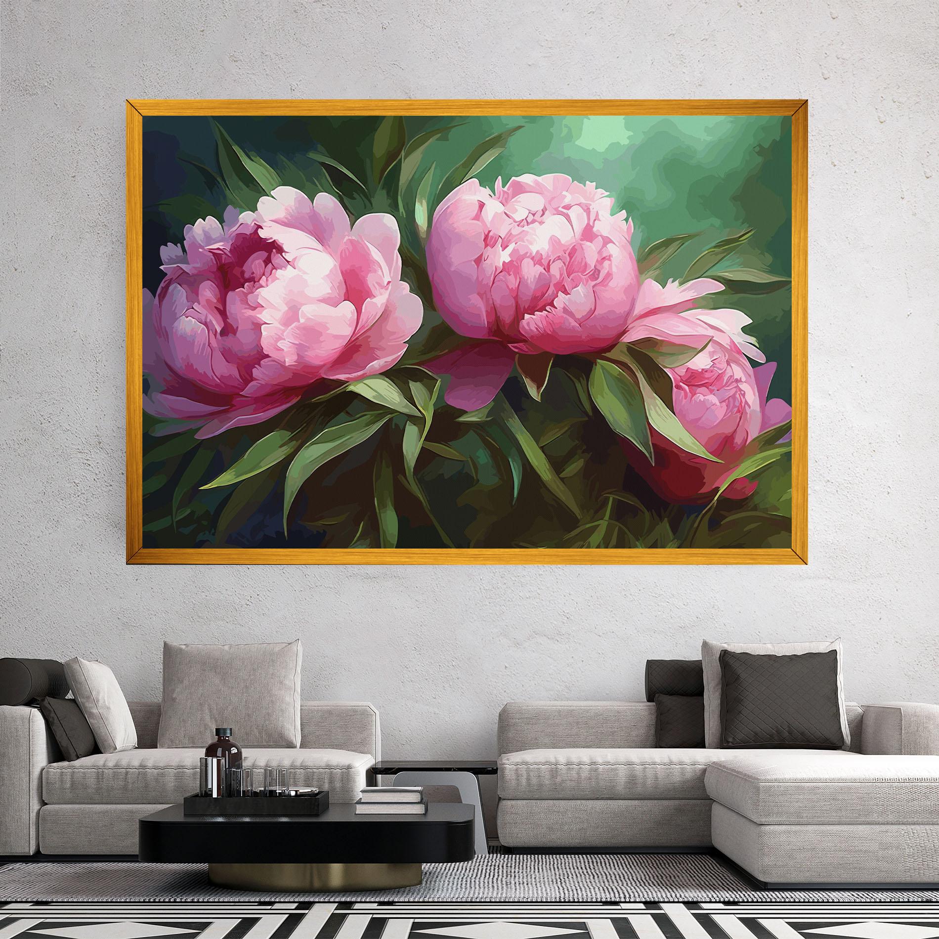 Vászonkép Peonies Art mockup 2