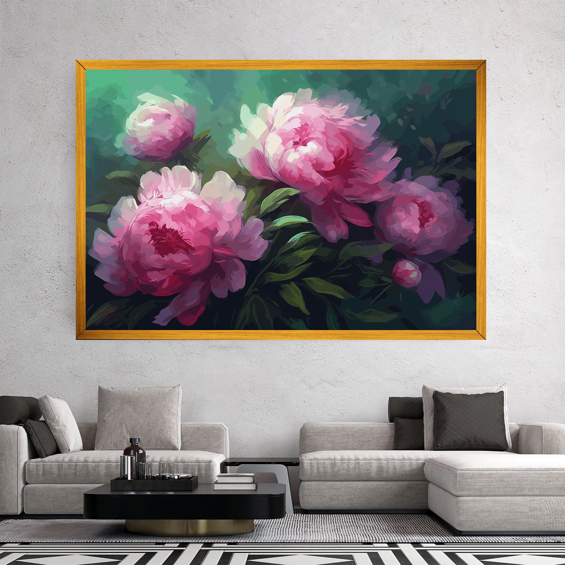 Vászonkép Pretty Peony Paint mockup 2