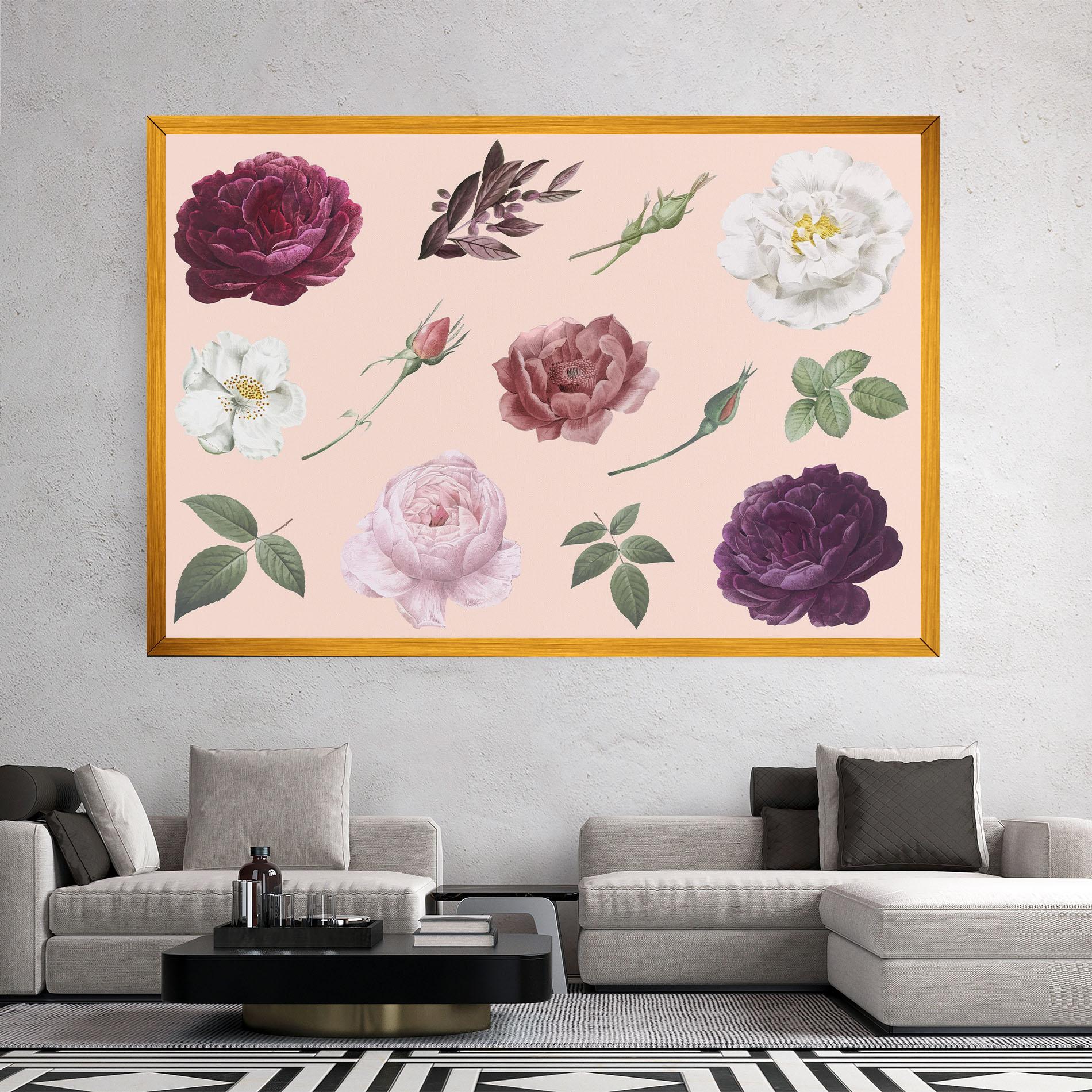 Vászonkép Rose And Peony mockup 2