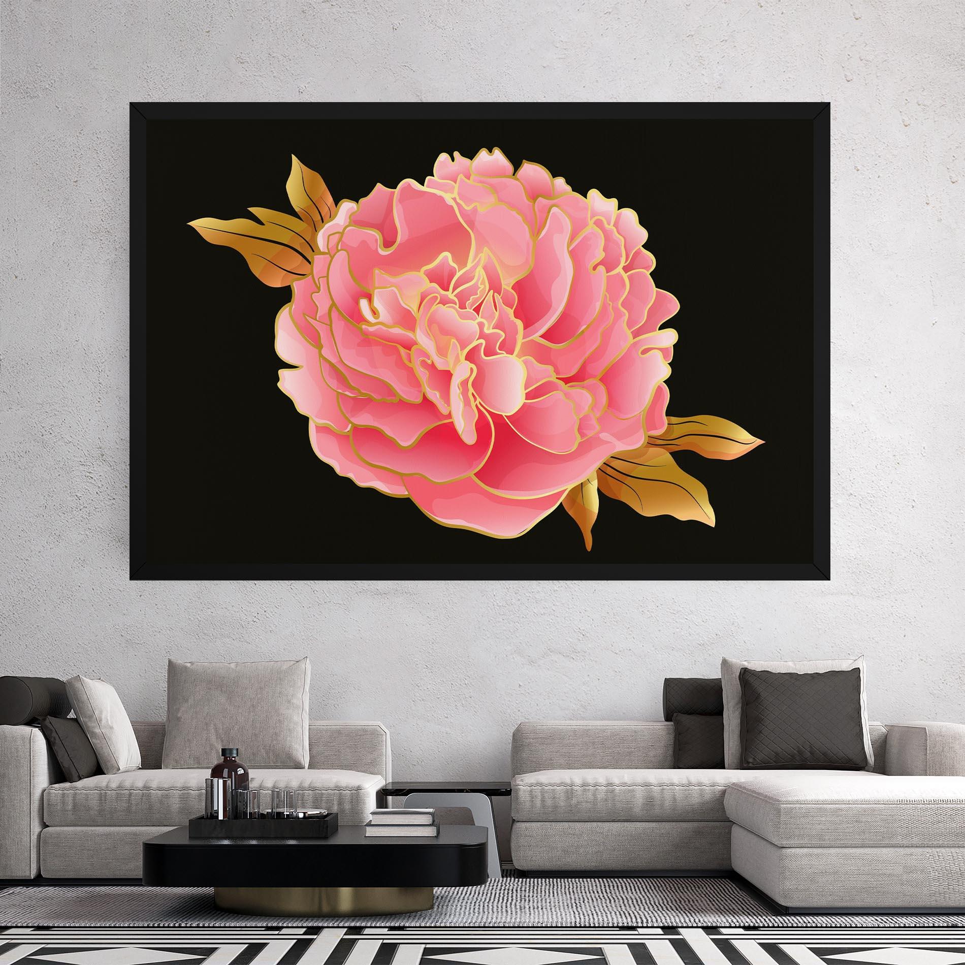 Vászonkép Gold Pinkk Peony mockup 2