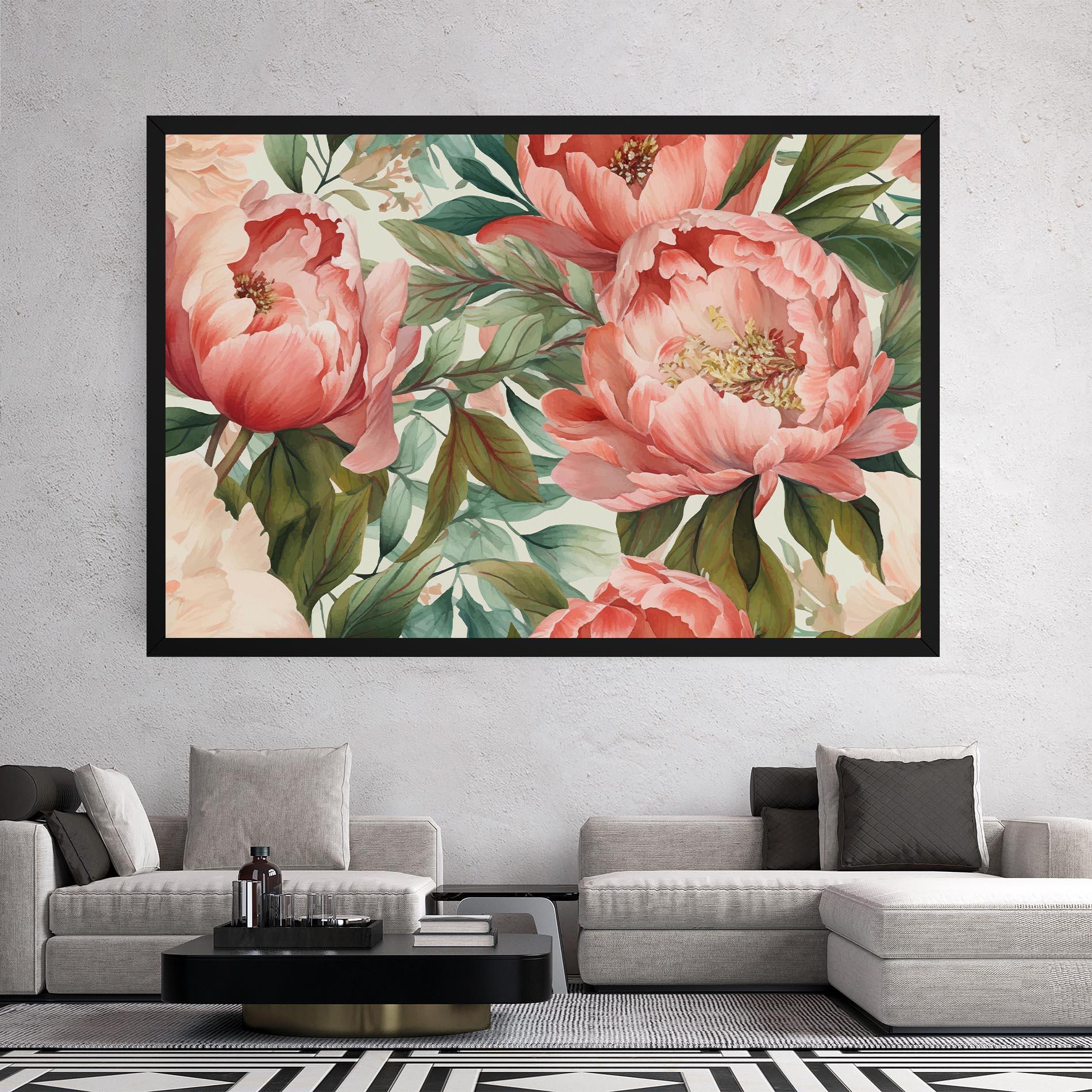 Vászonkép Light Red Peony mockup 2