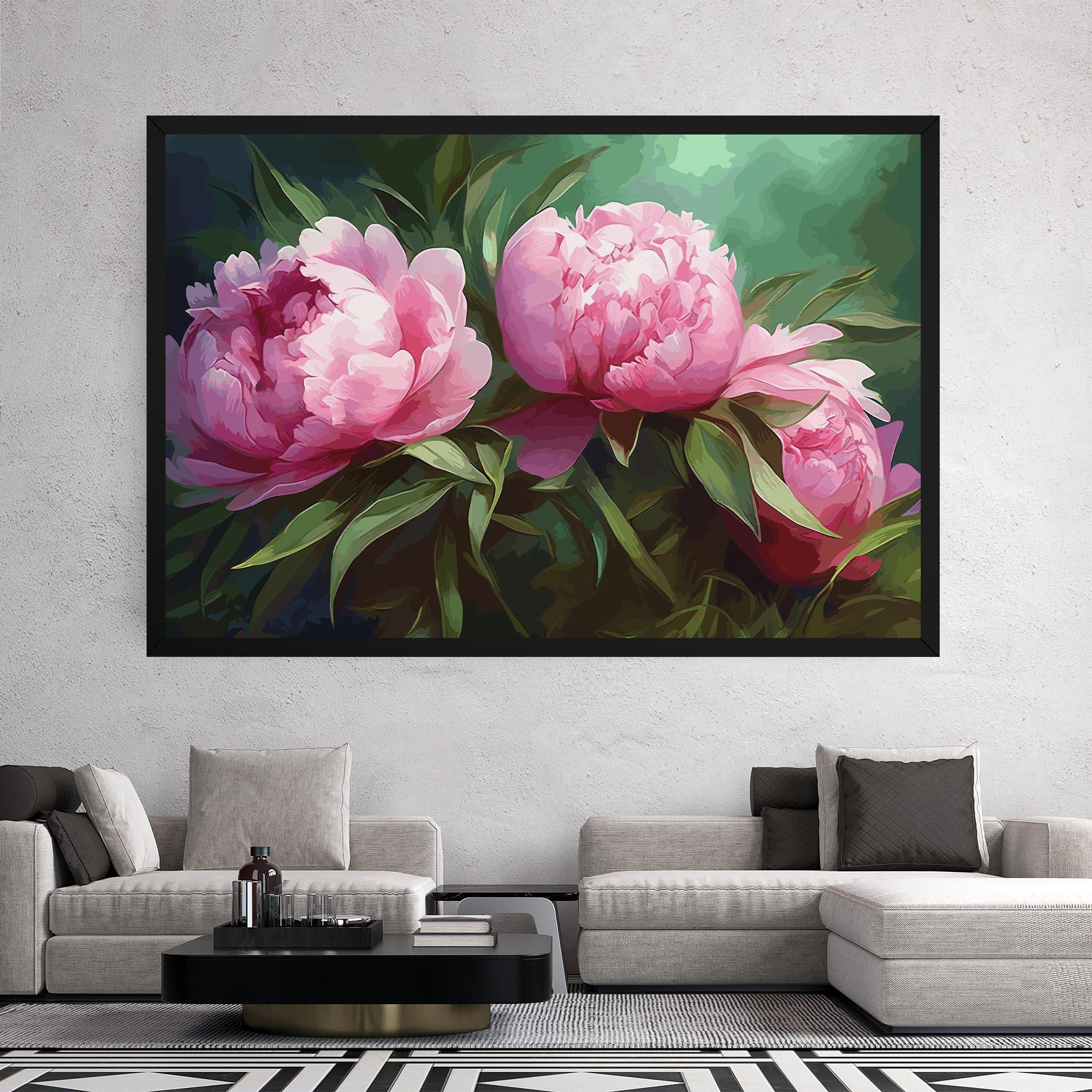 Vászonkép Peonies Art mockup 2