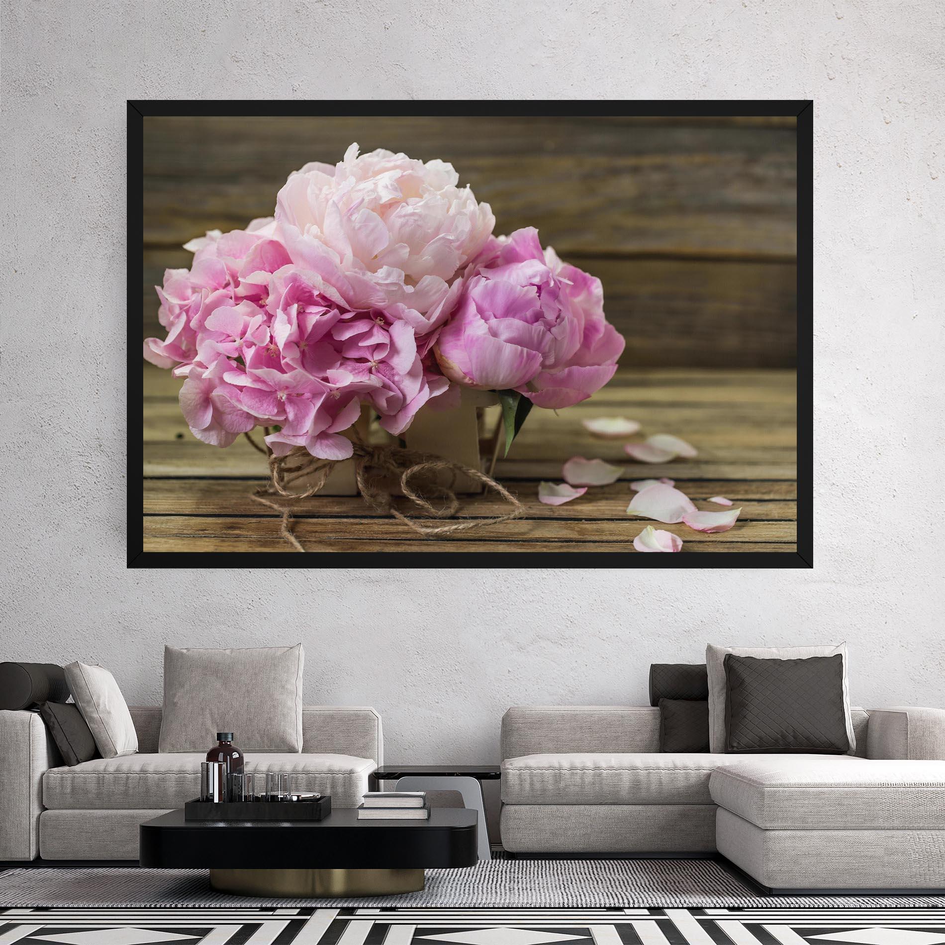 Vászonkép Peony On Table mockup 2