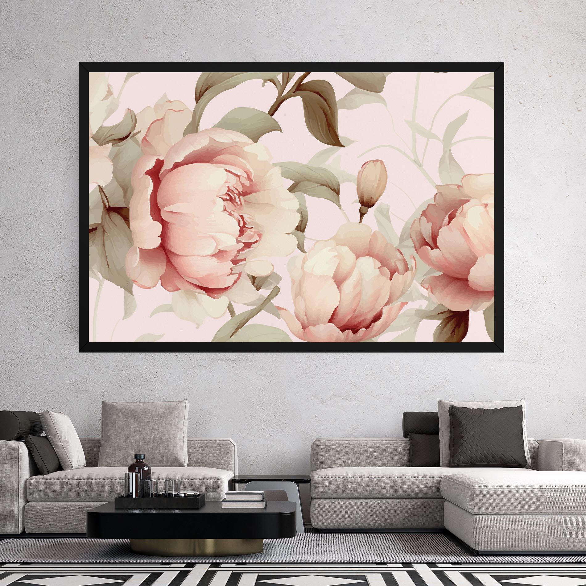 Vászonkép Pink Pretty Peony mockup 2