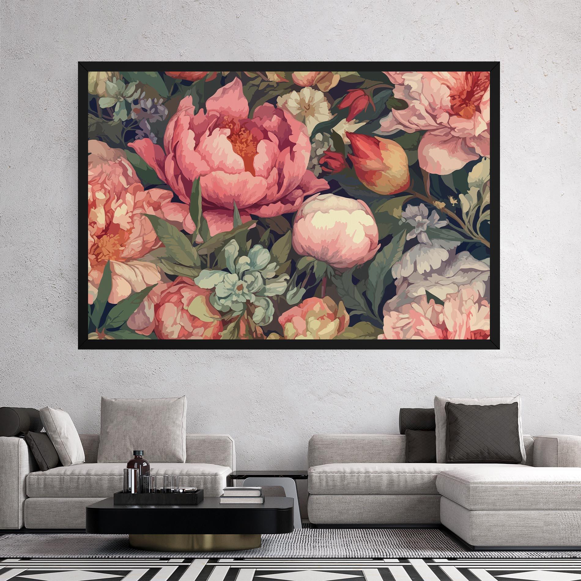 Vászonkép Pretty Artistic Peony mockup 2