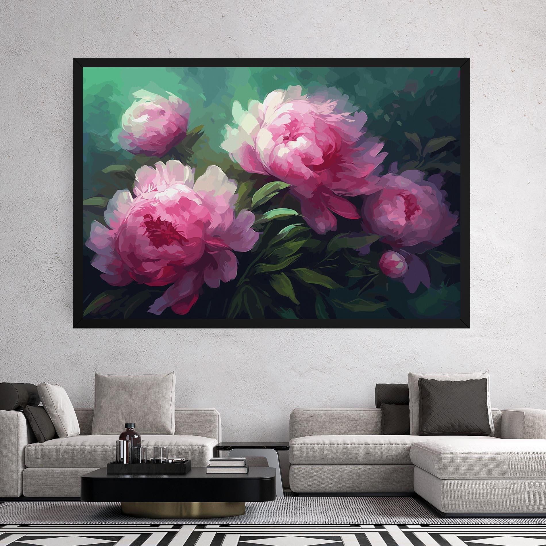Vászonkép Pretty Peony Paint mockup 2