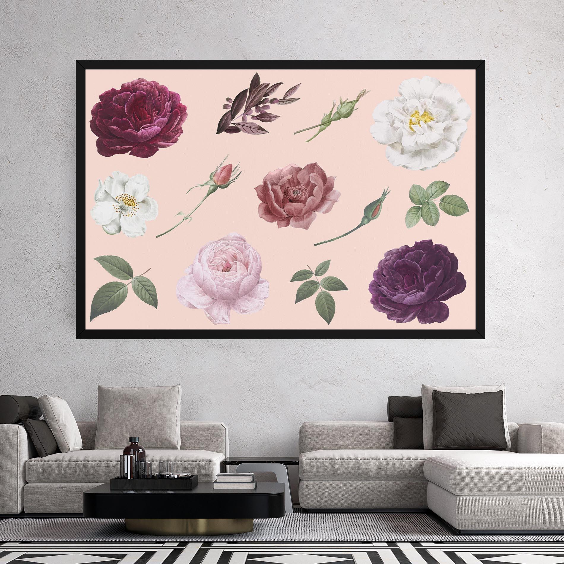 Vászonkép Rose And Peony mockup 2