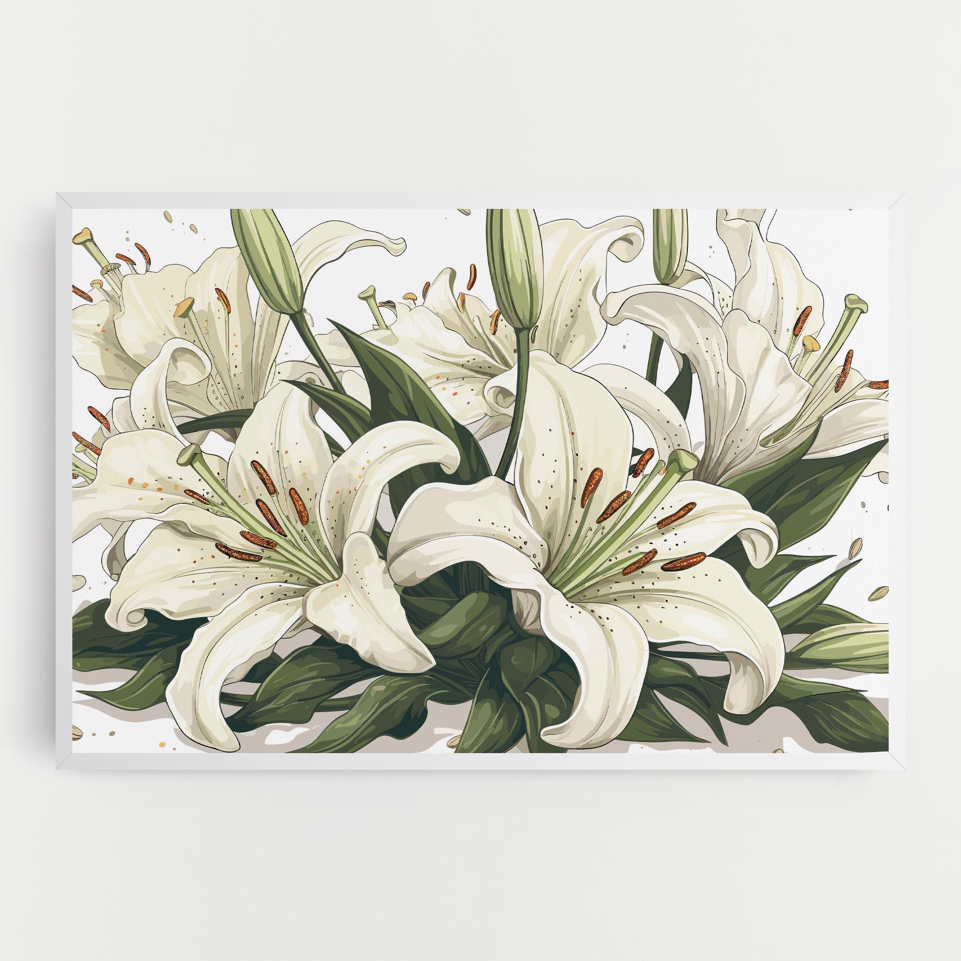 Vászonkép Grey White Lily mockup 0